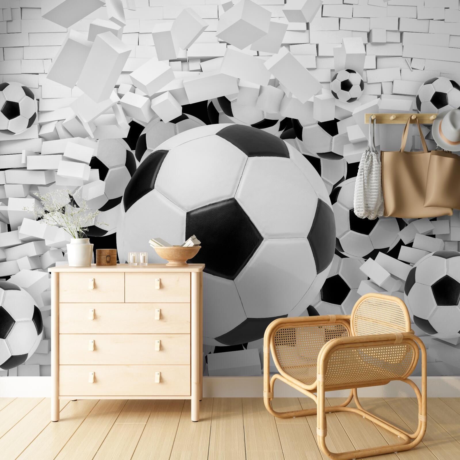 Fototapeta lopta rozbije stenu v 3d