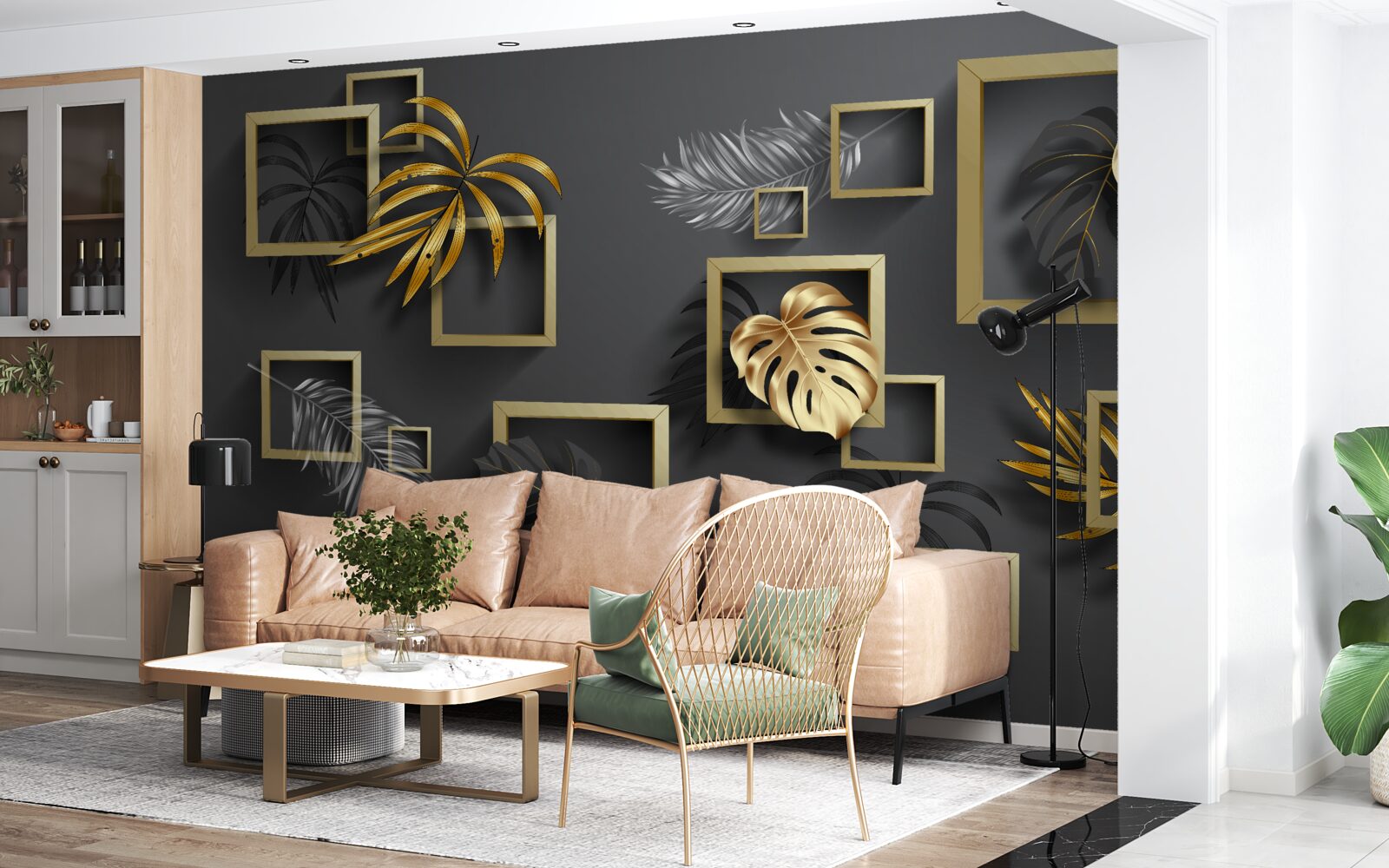 Fototapeta interiérový dizajn, hala a obývacia izba