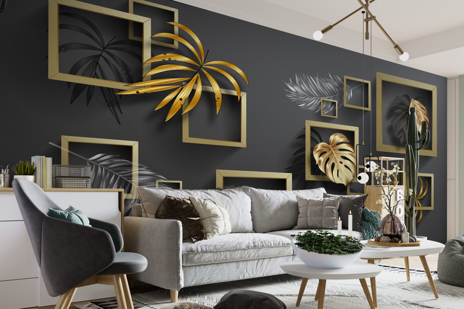 Fototapeta interiérový dizajn, hala a obývacia izba