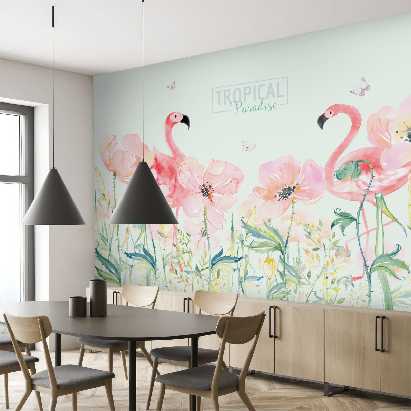 Fototapeta Plamienok je druh vtáka, ktorý vie plávať