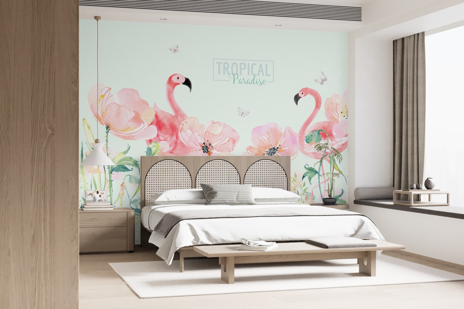 Fototapeta Plamienok je druh vtáka, ktorý vie plávať