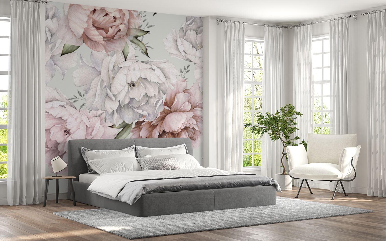 Fototapeta svetlé pivonky