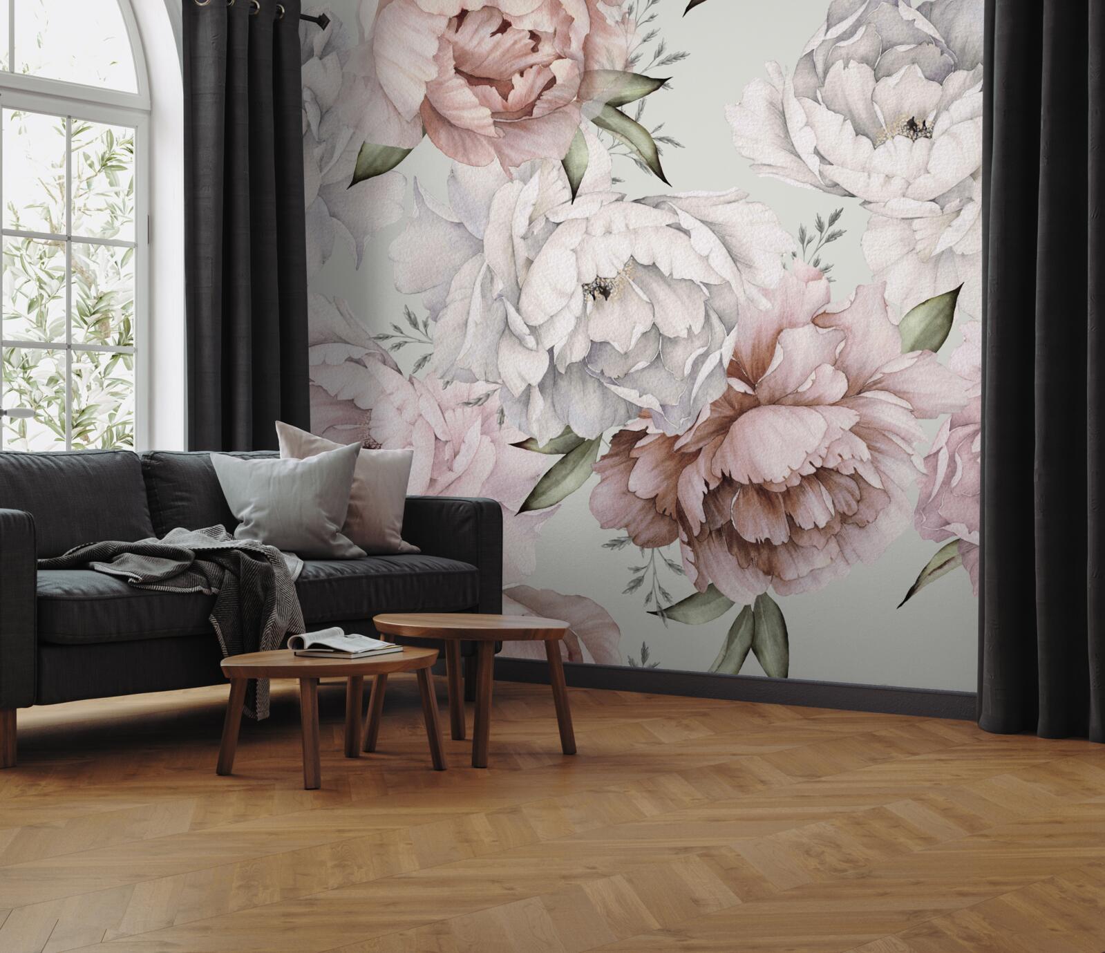 Fototapeta svetlé pivonky