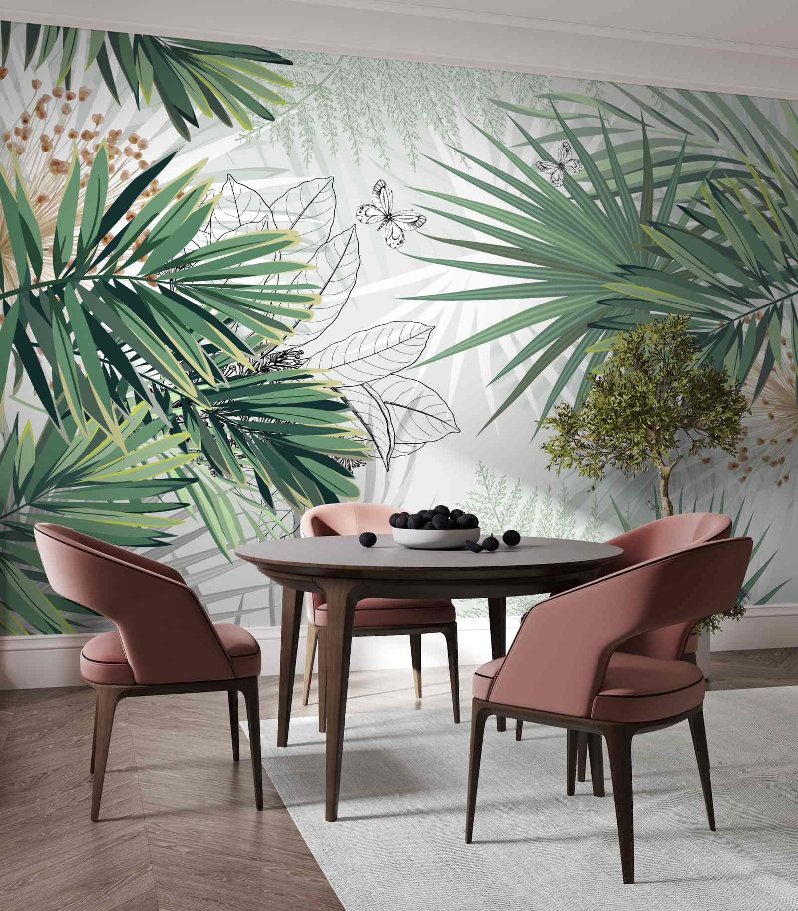 Fototapeta chodba, strom a obývačka