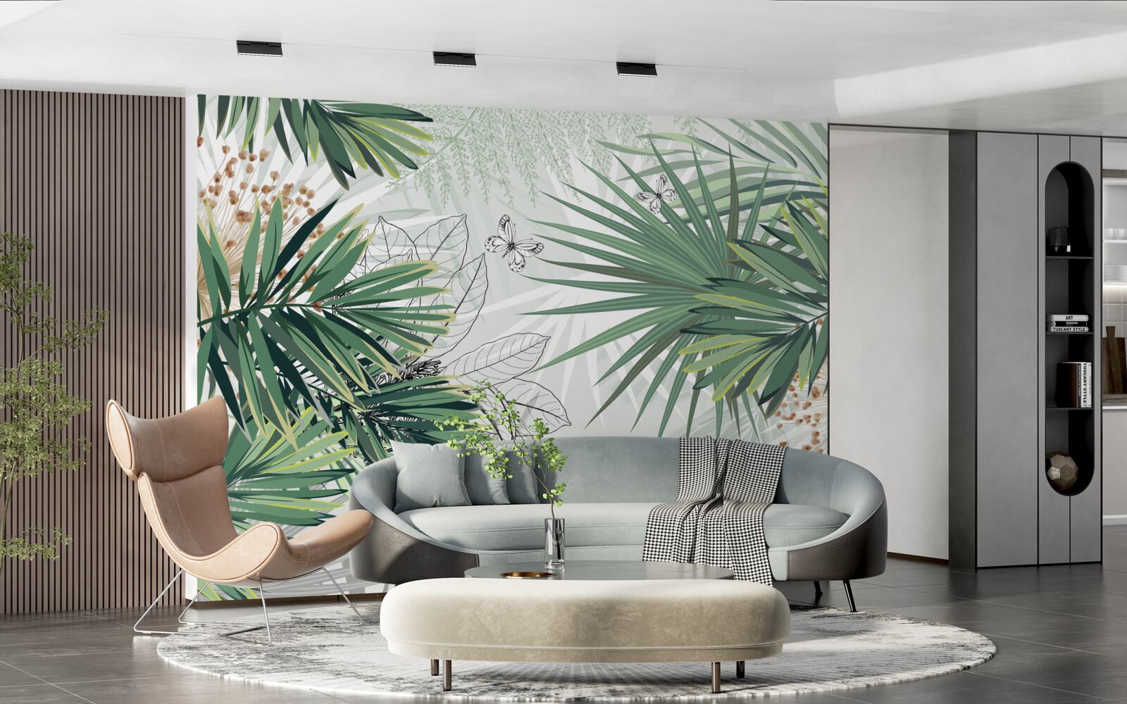 Fototapeta chodba, strom a obývačka