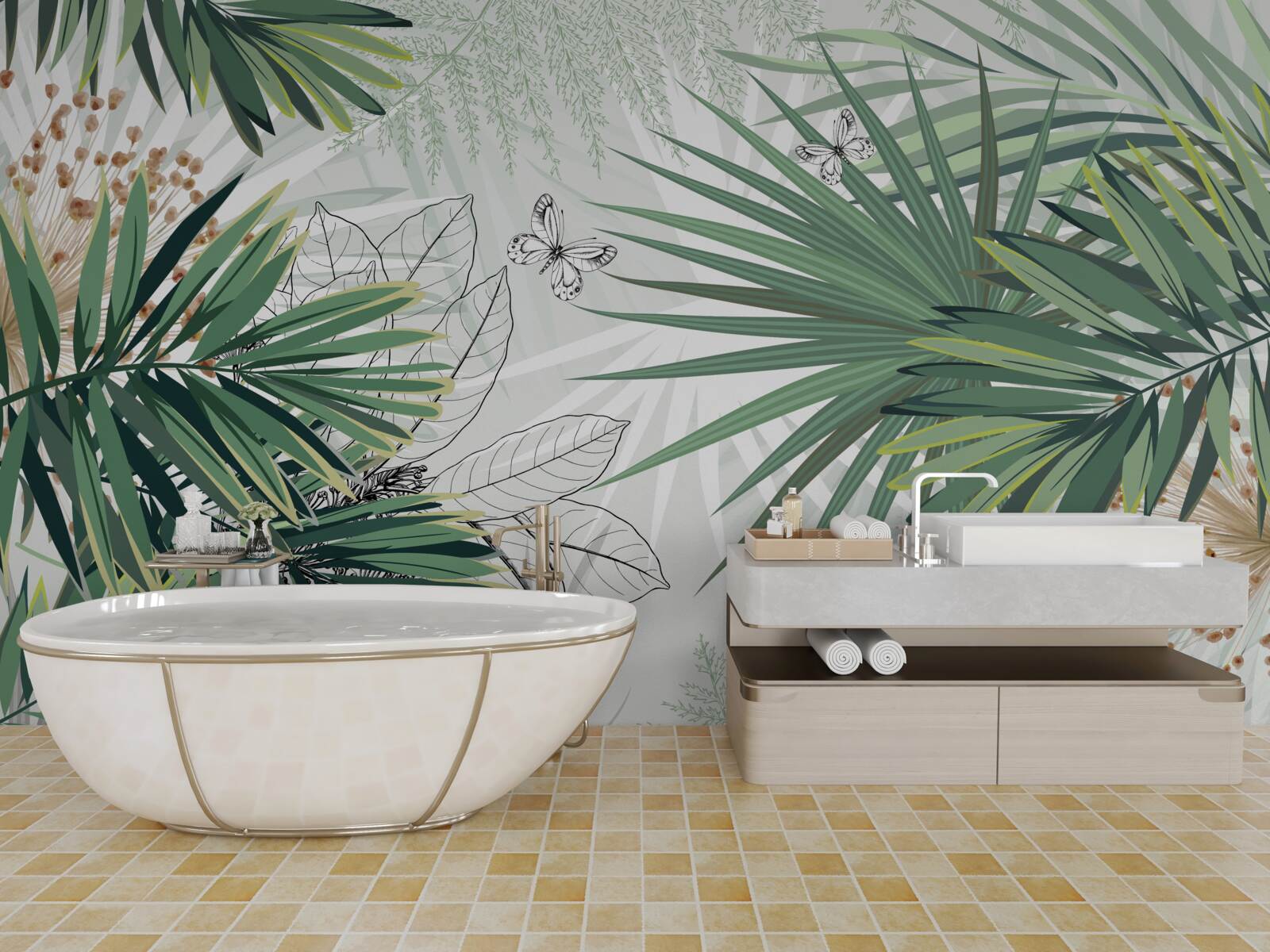 Fototapeta chodba, strom a obývačka