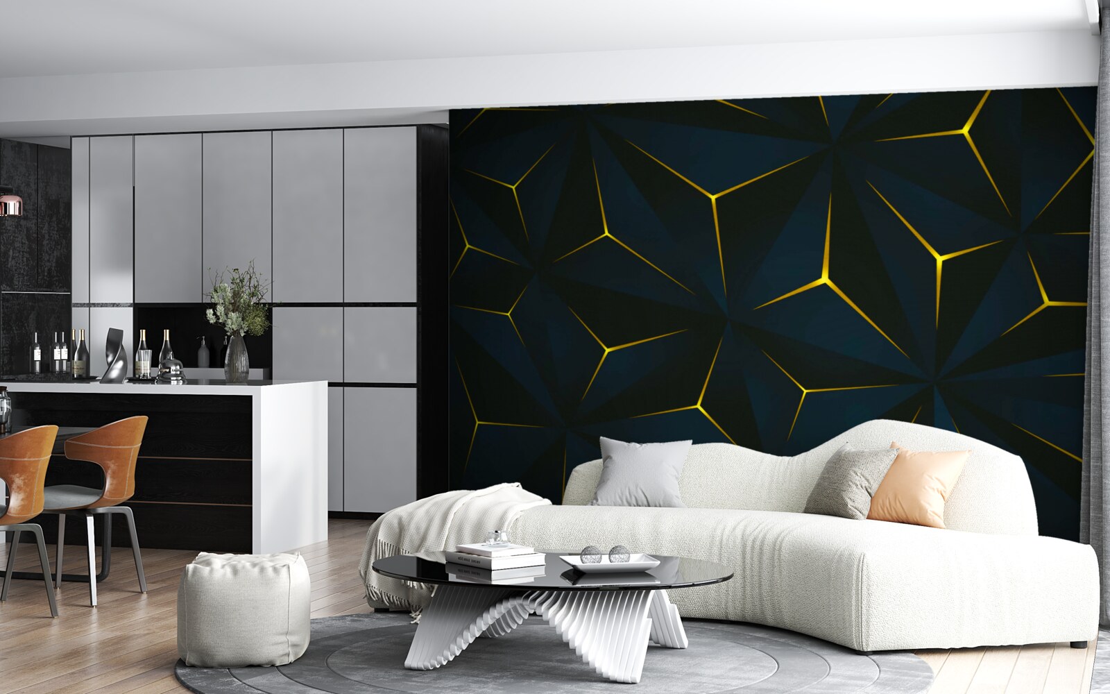 Fototapeta zlaté vložky, ktorých integrita bola narušená