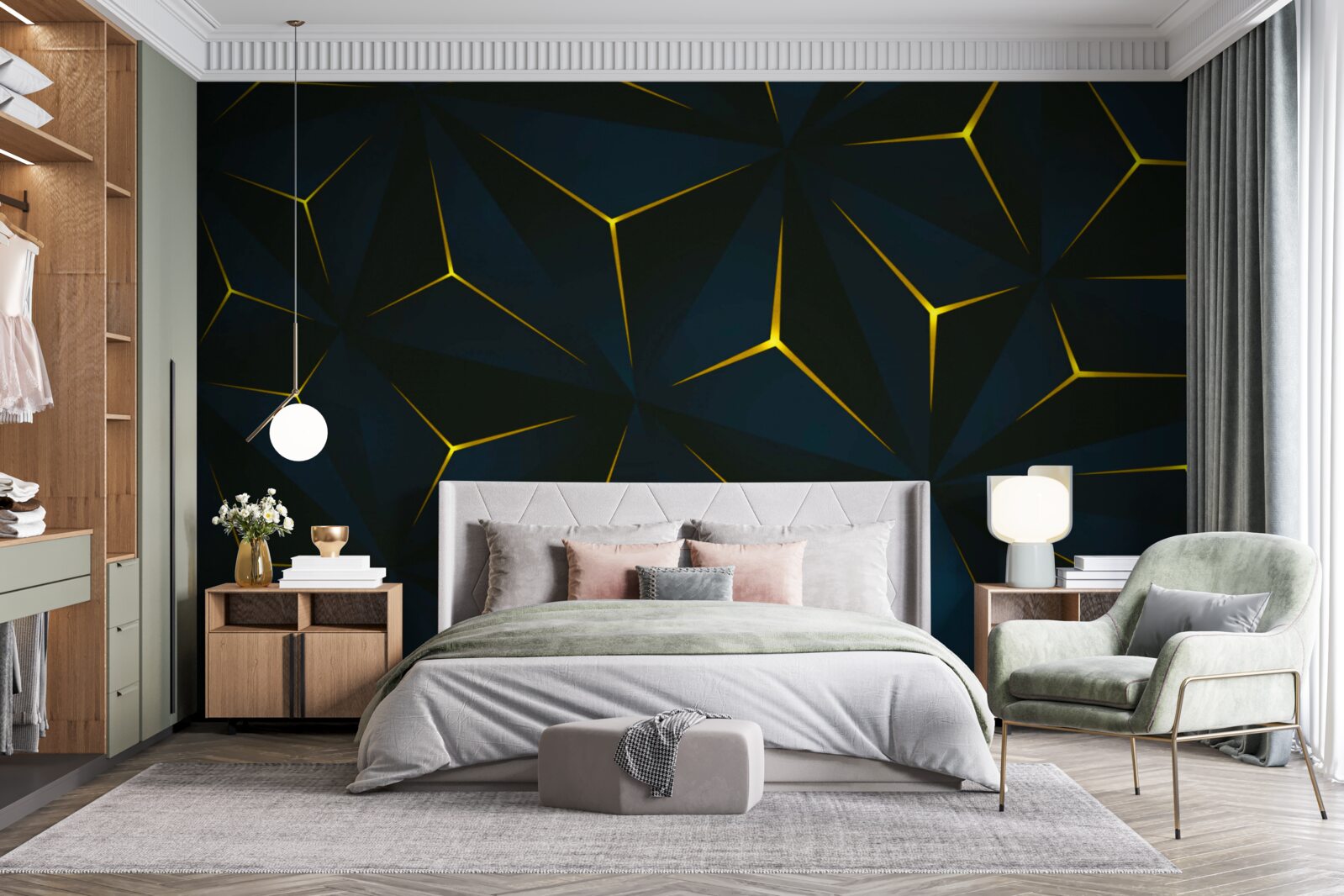 Fototapeta zlaté vložky, ktorých integrita bola narušená