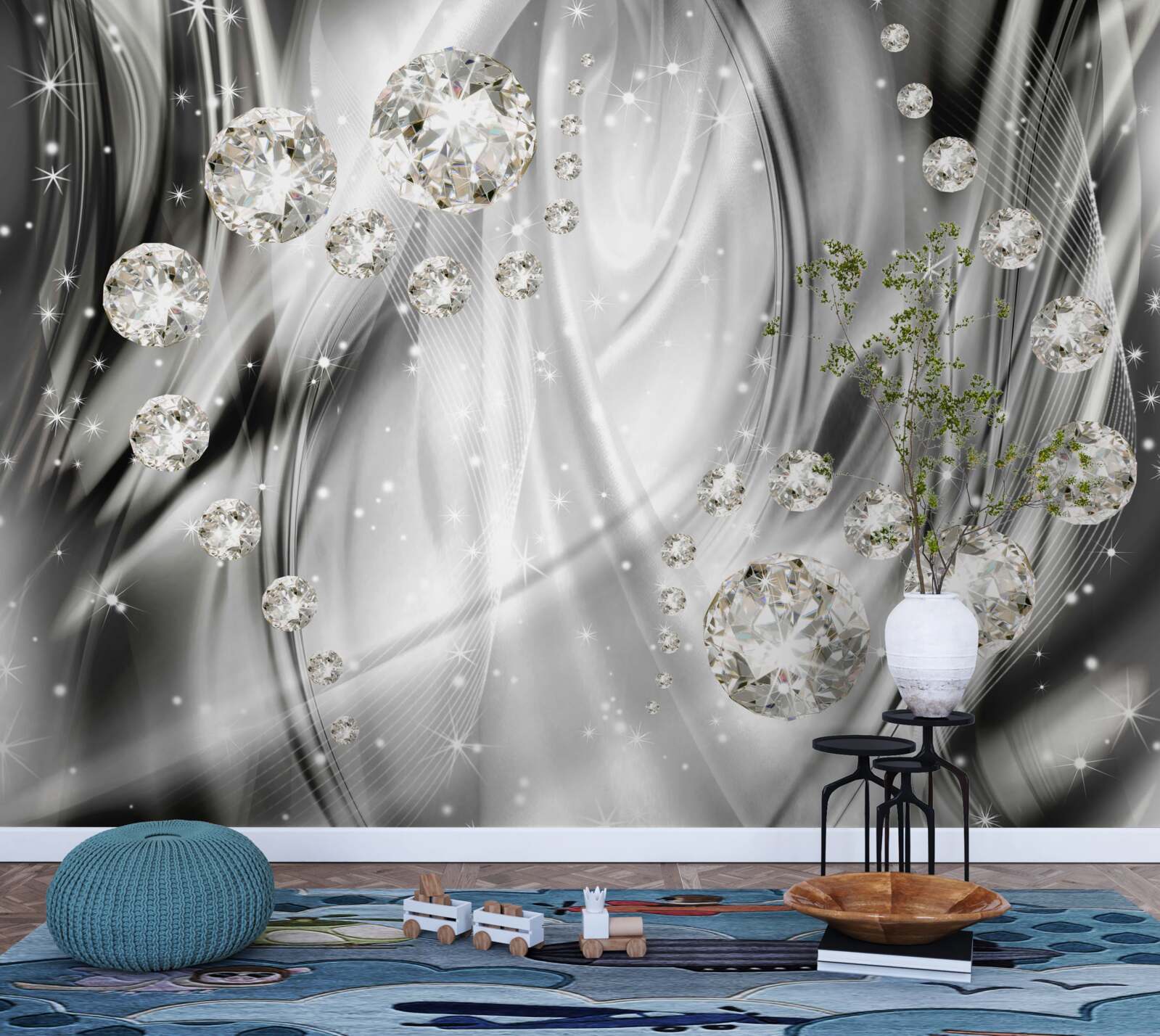 Fototapeta strieborný lesk