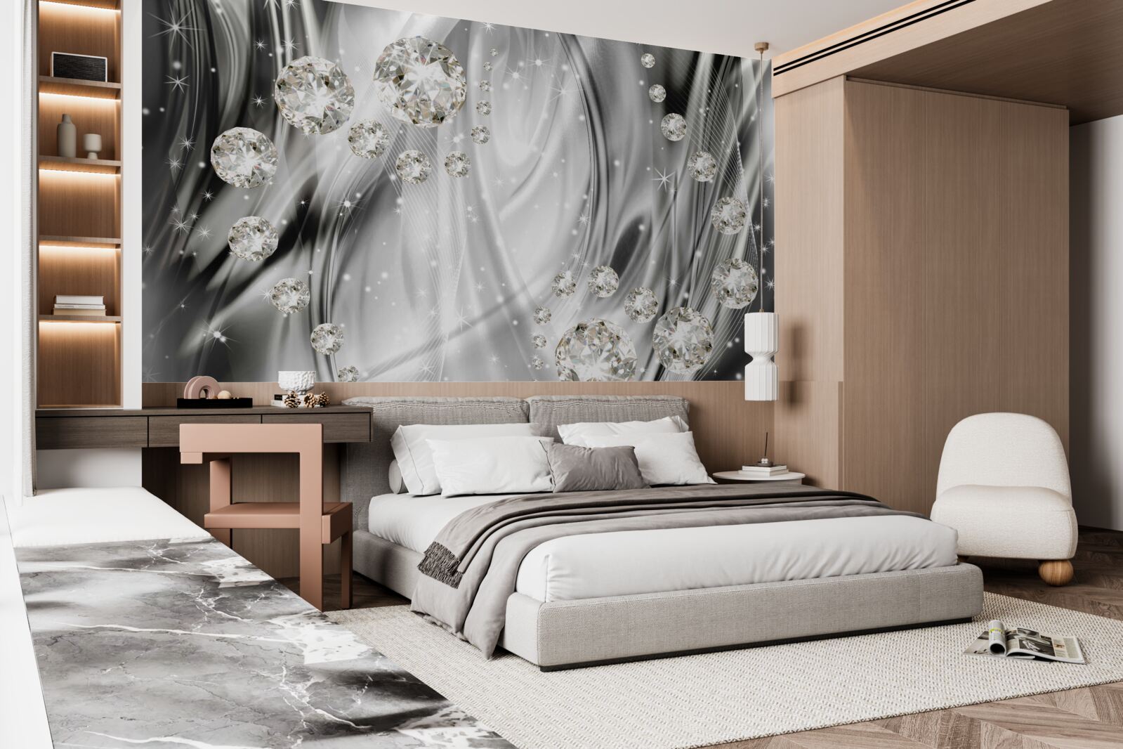 Fototapeta strieborný lesk