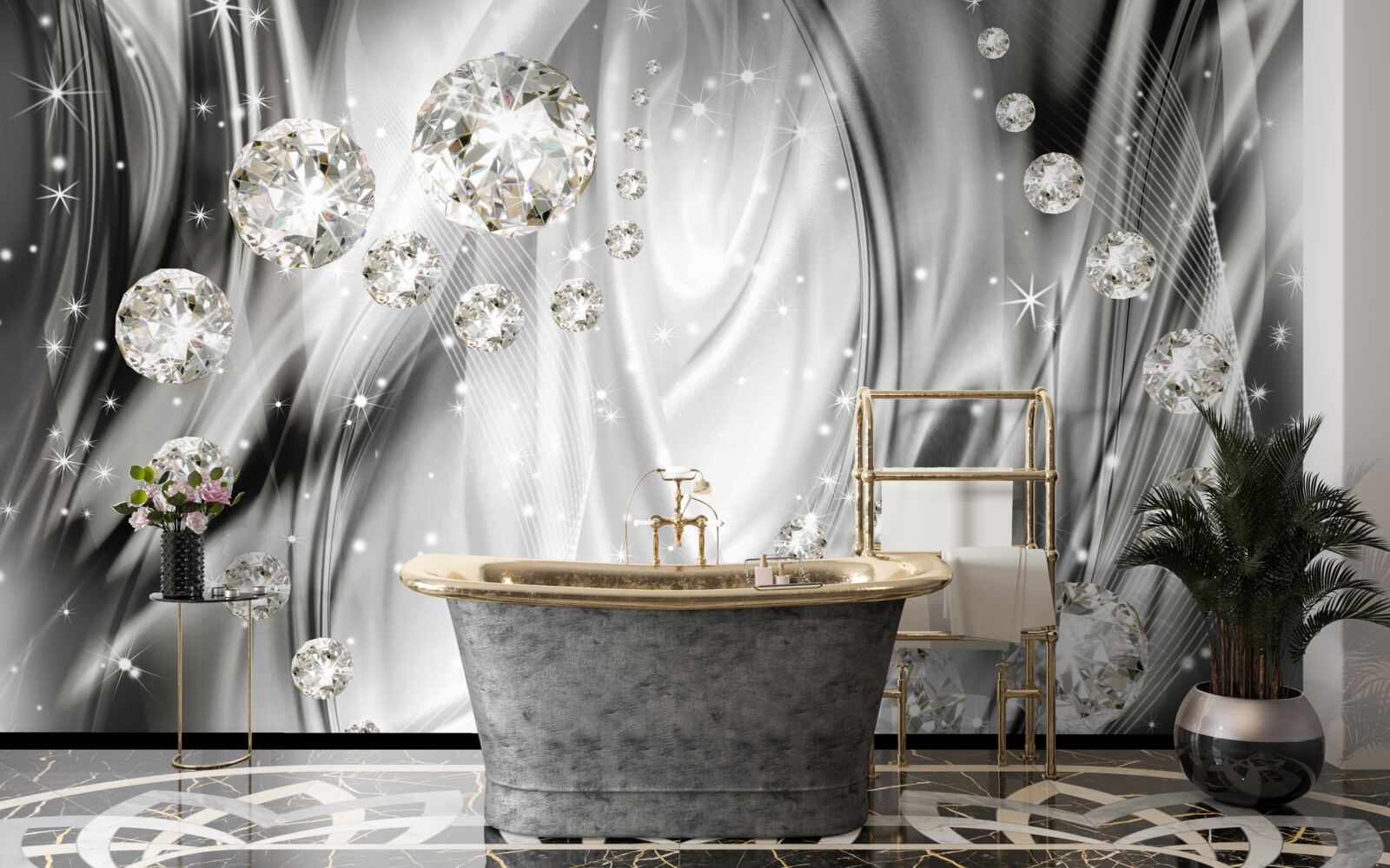 Fototapeta strieborný lesk