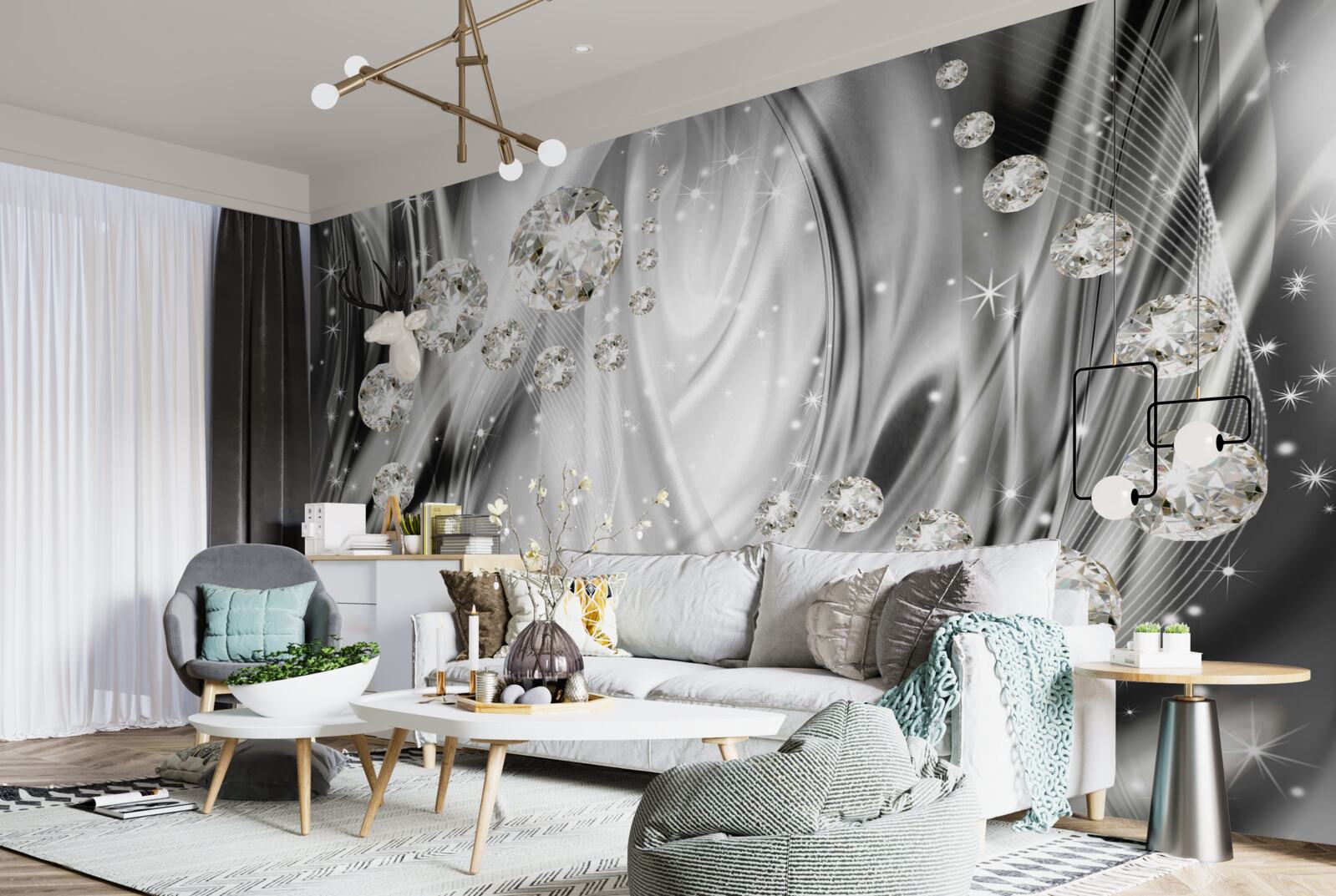 Fototapeta strieborný lesk