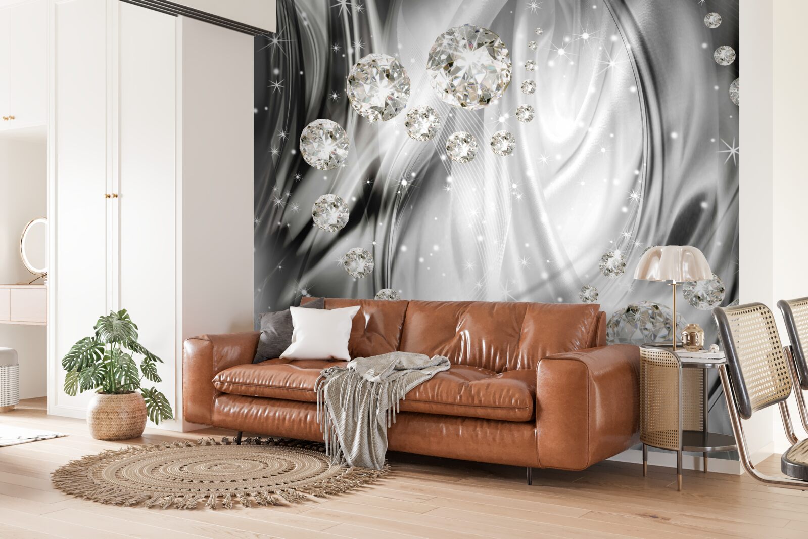 Fototapeta strieborný lesk