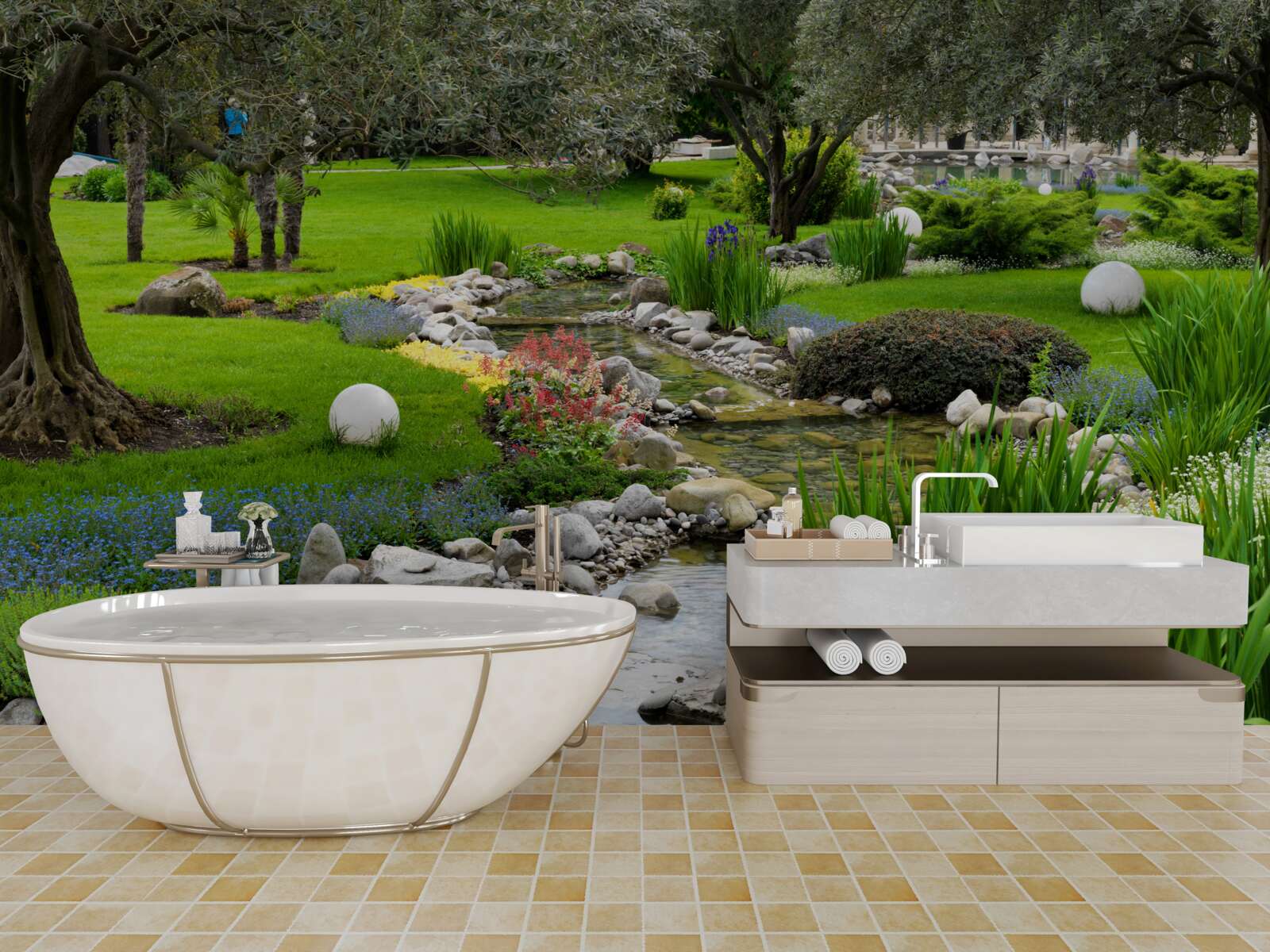 Fototapeta Japonská záhrada je ako oáza