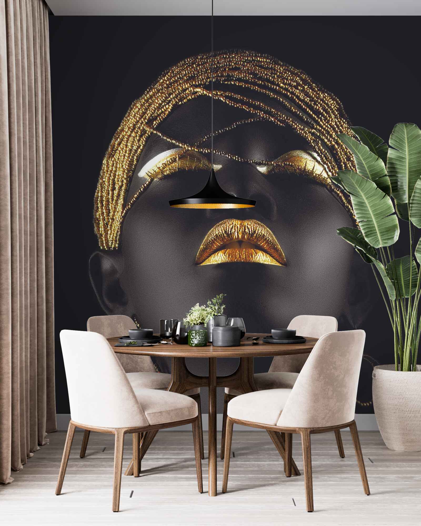 Fototapeta dáma so zlatými šperkami