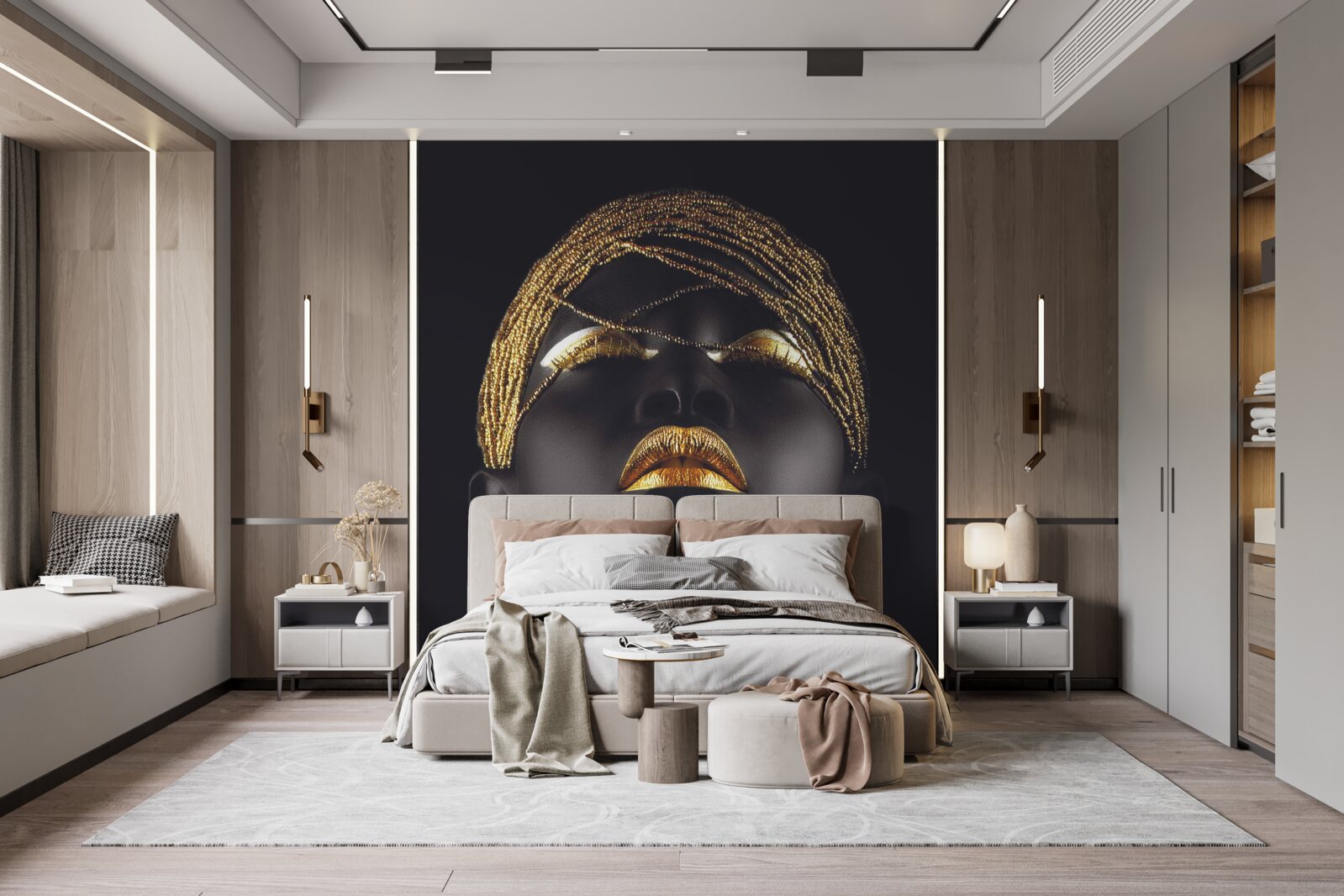 Fototapeta dáma so zlatými šperkami