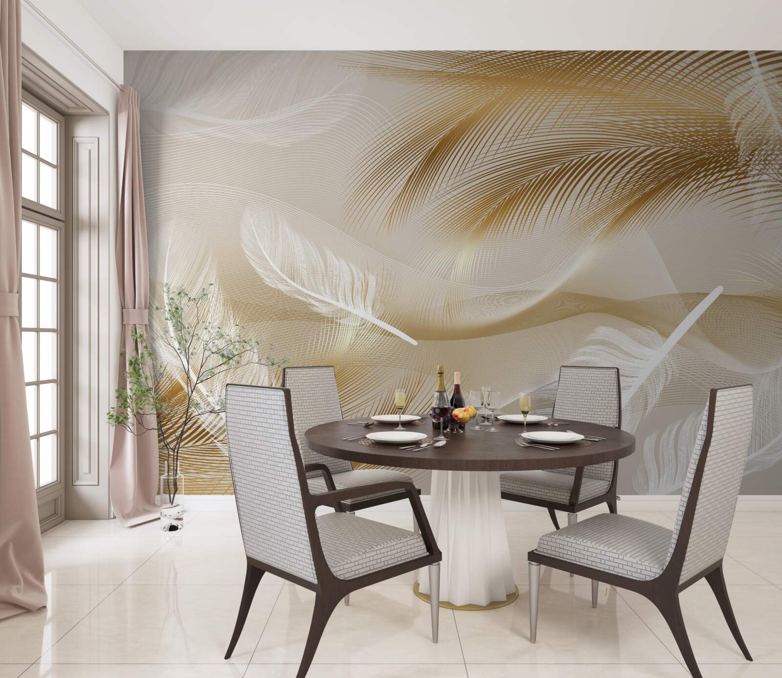 Fototapeta pozlátené perie