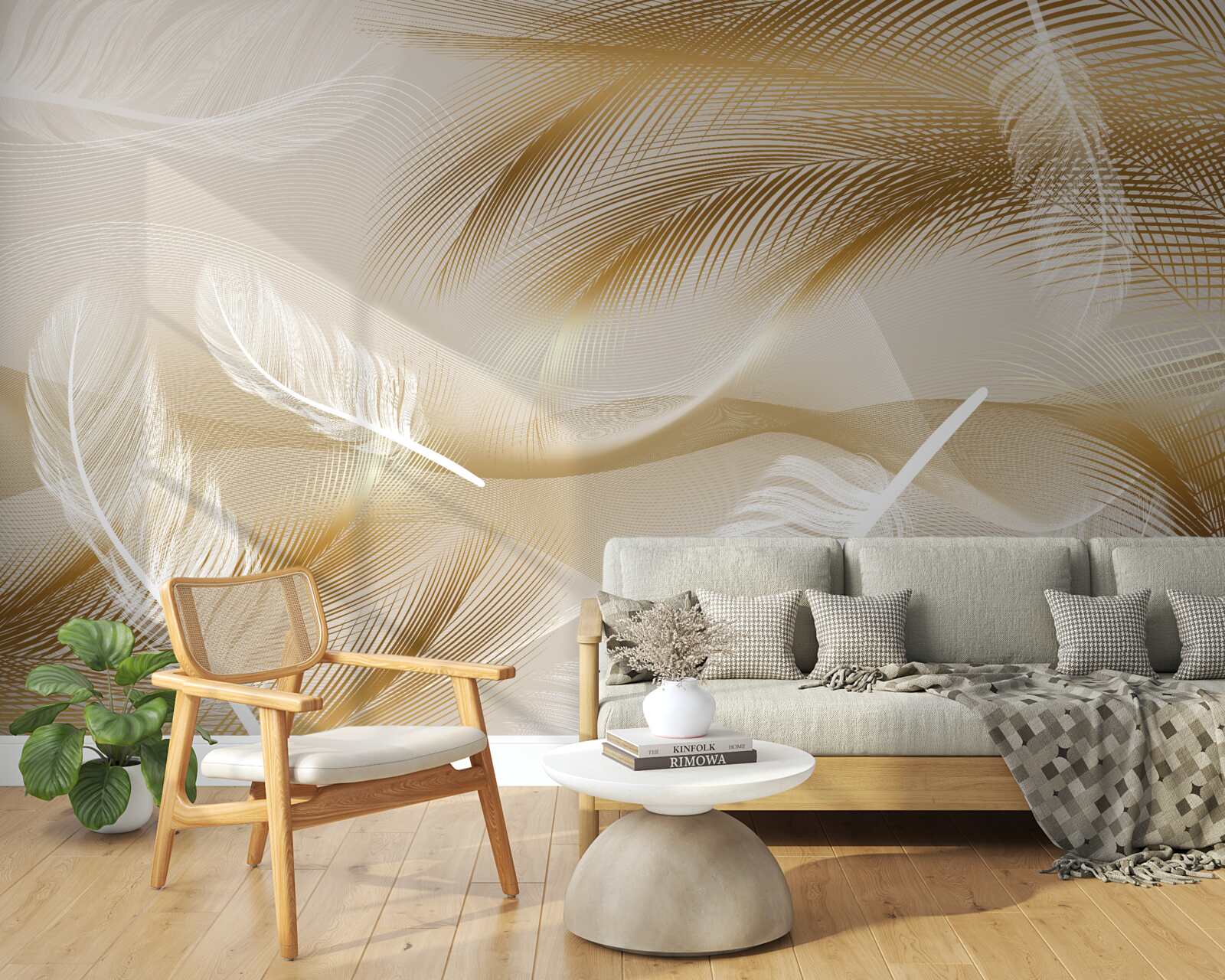 Fototapeta pozlátené perie