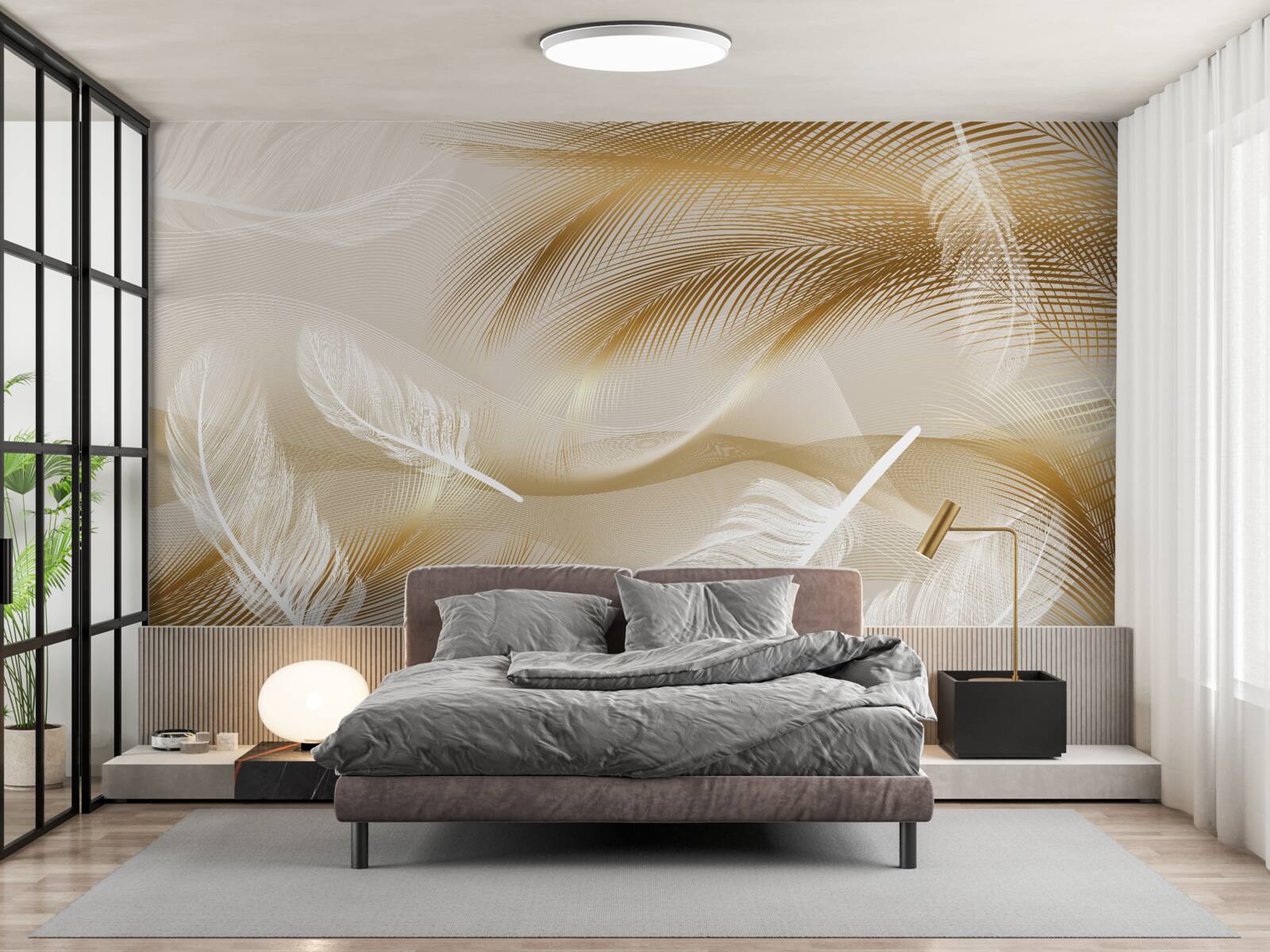 Fototapeta pozlátené perie