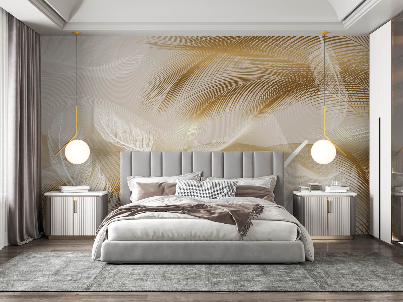 Fototapeta pozlátené perie