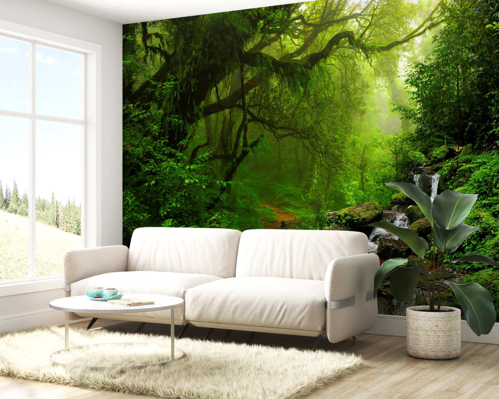 Fototapeta lesný vodopád