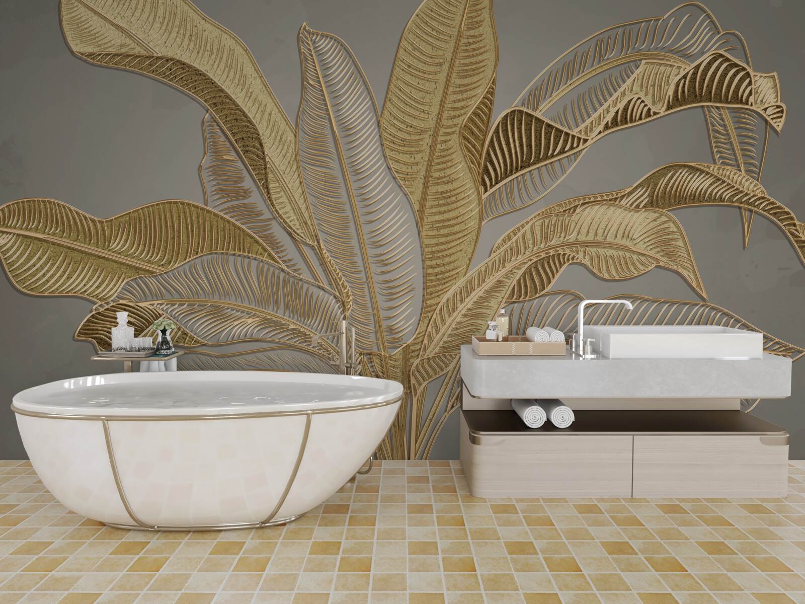 Fototapeta zlatá palma