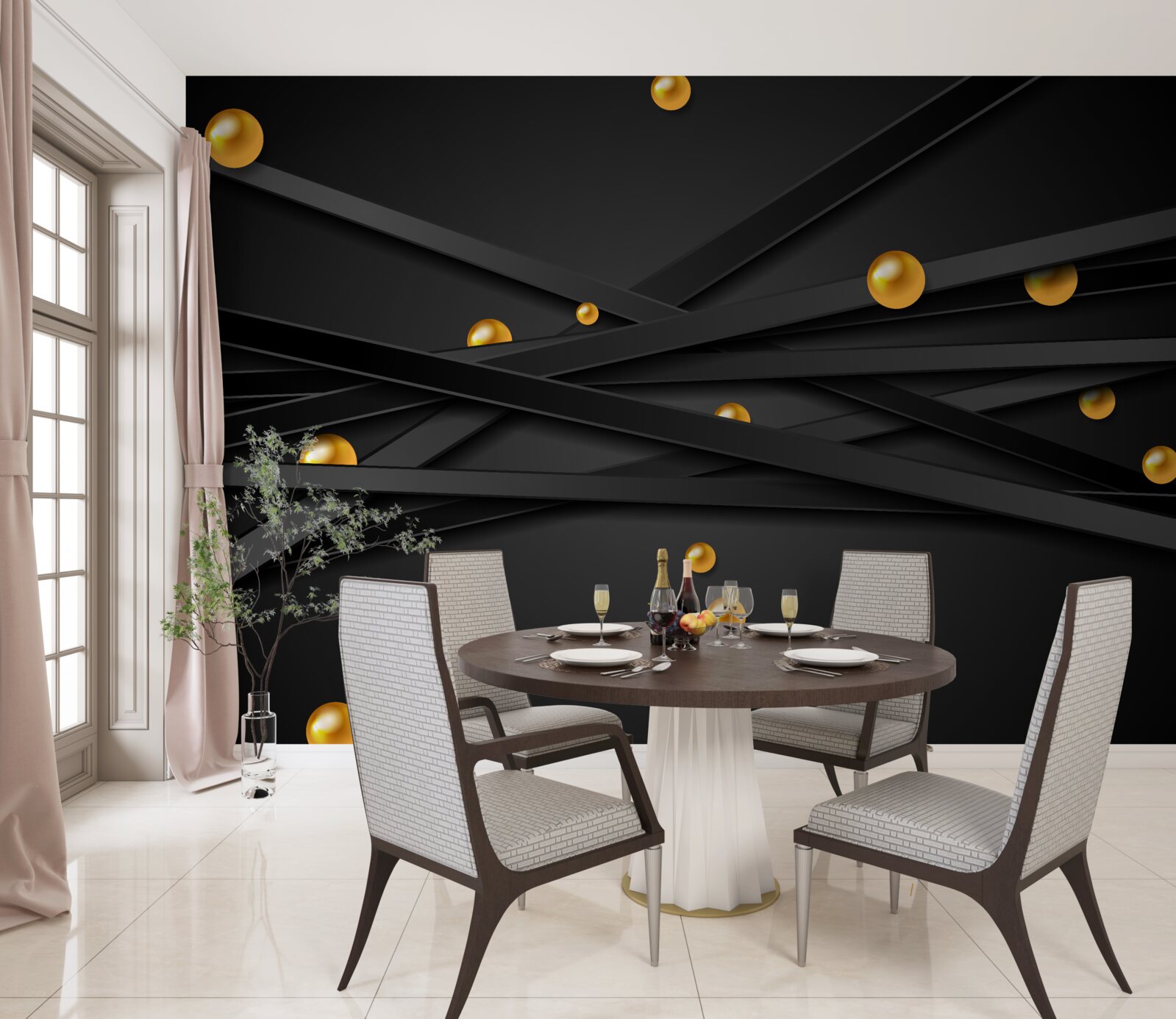 Fototapeta na stene visia zlaté kruhy