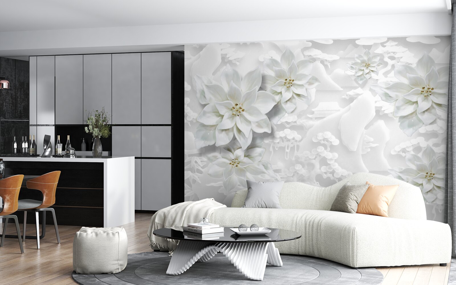 Fototapeta biele kvety