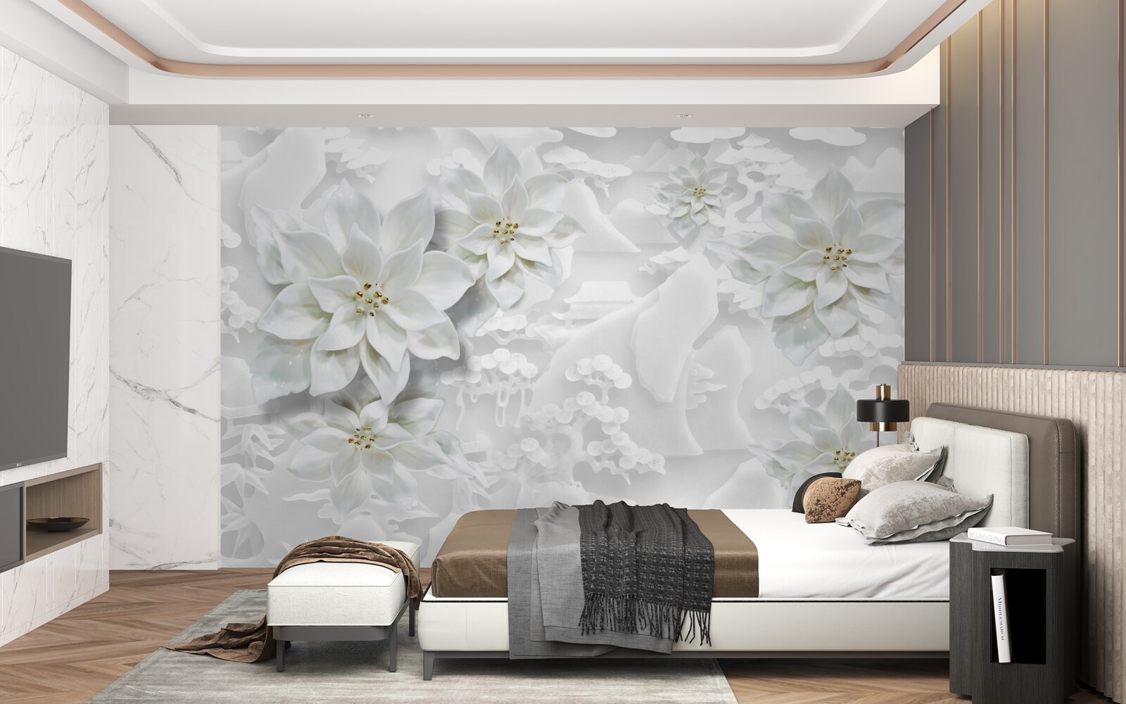 Fototapeta biele kvety