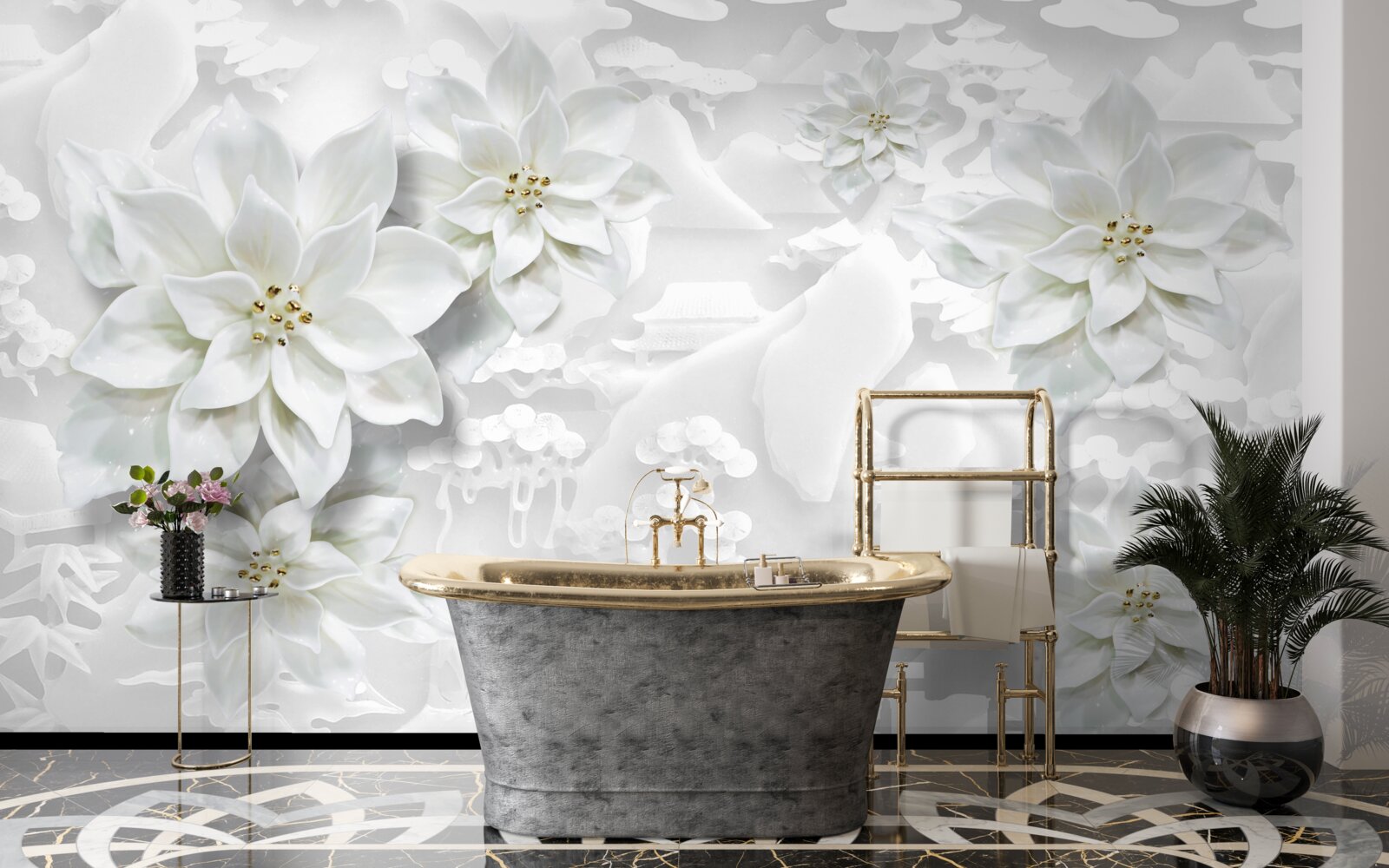 Fototapeta biele kvety