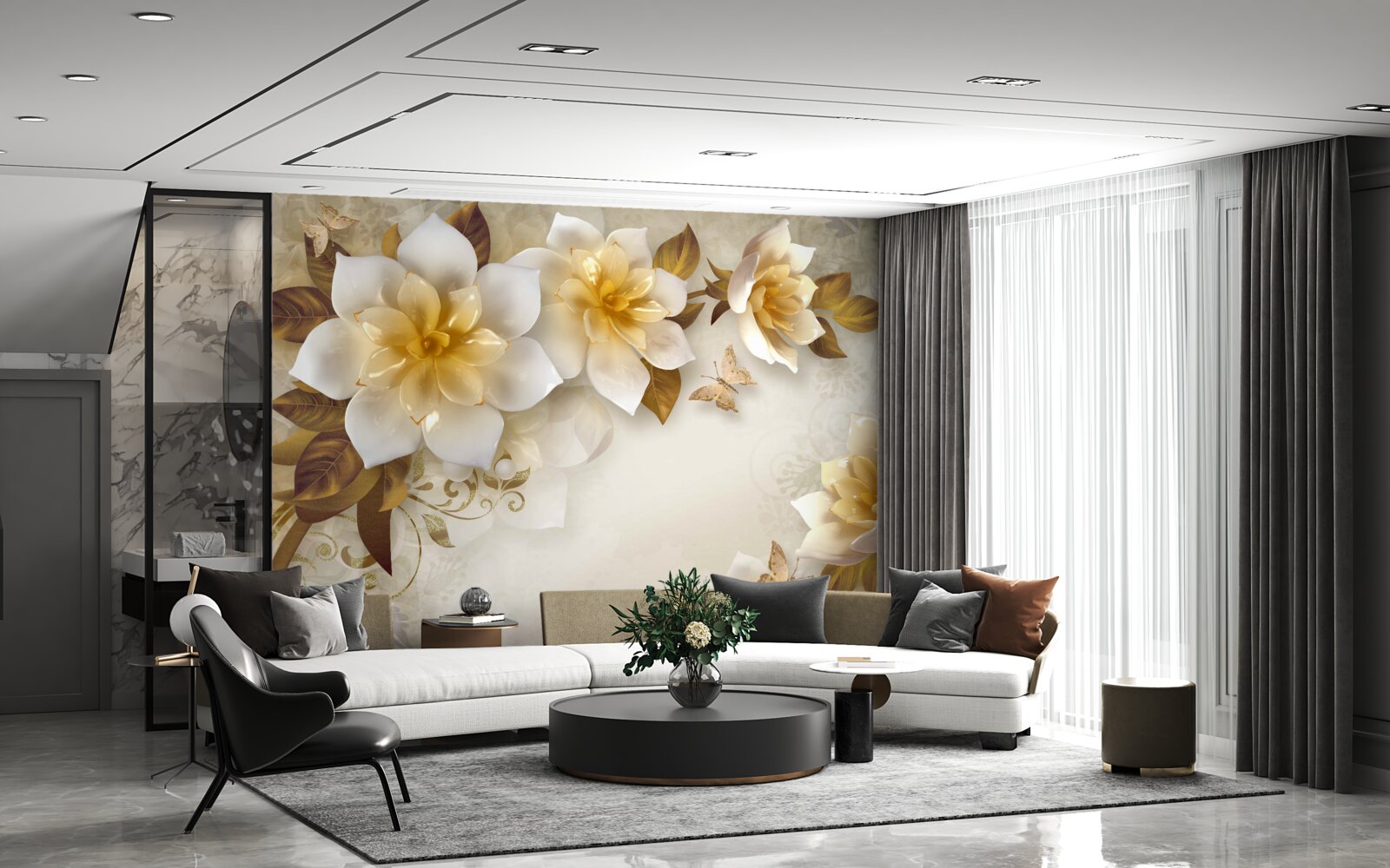 Fototapeta porcelánové kvety