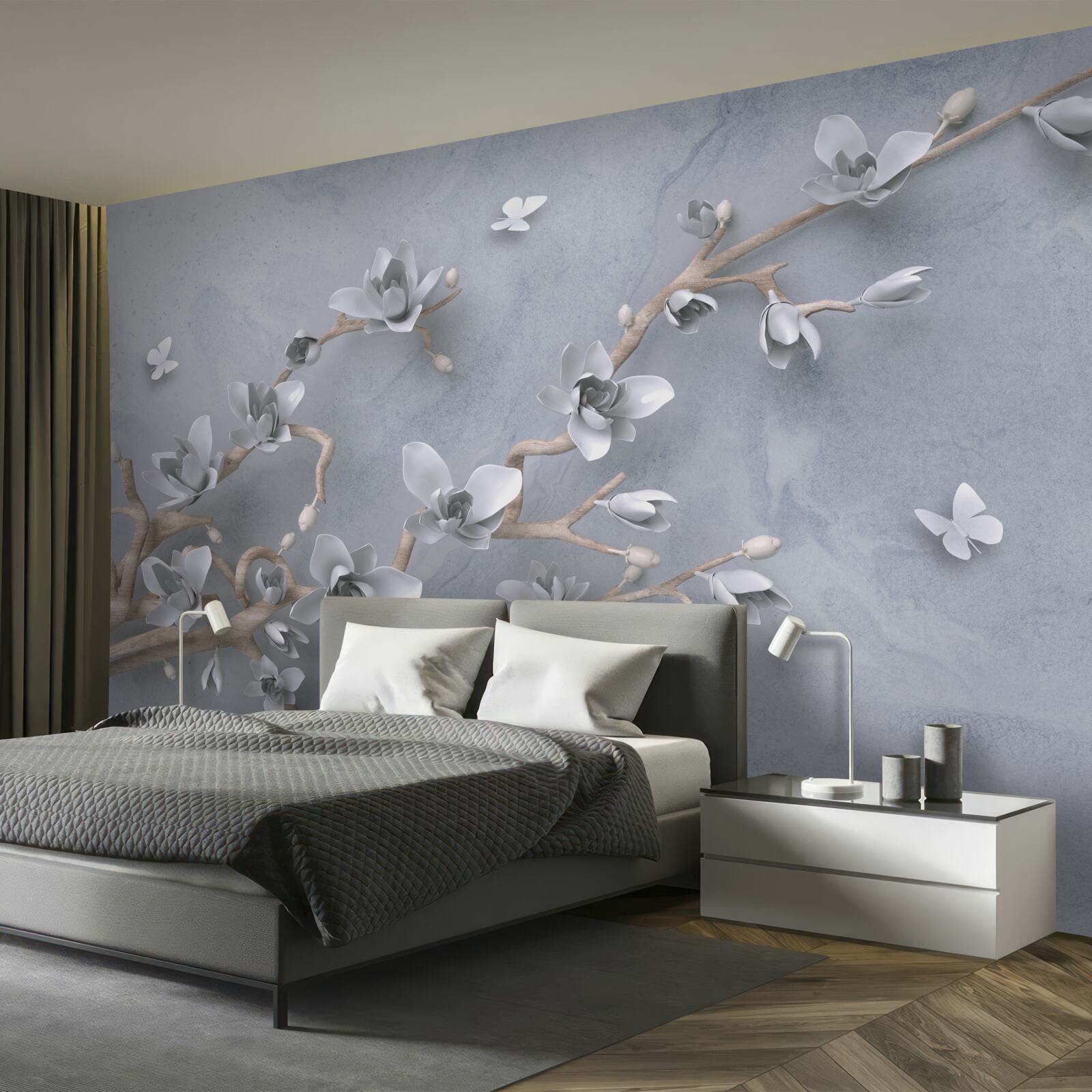 Fototapeta konárik zdobený púčikmi