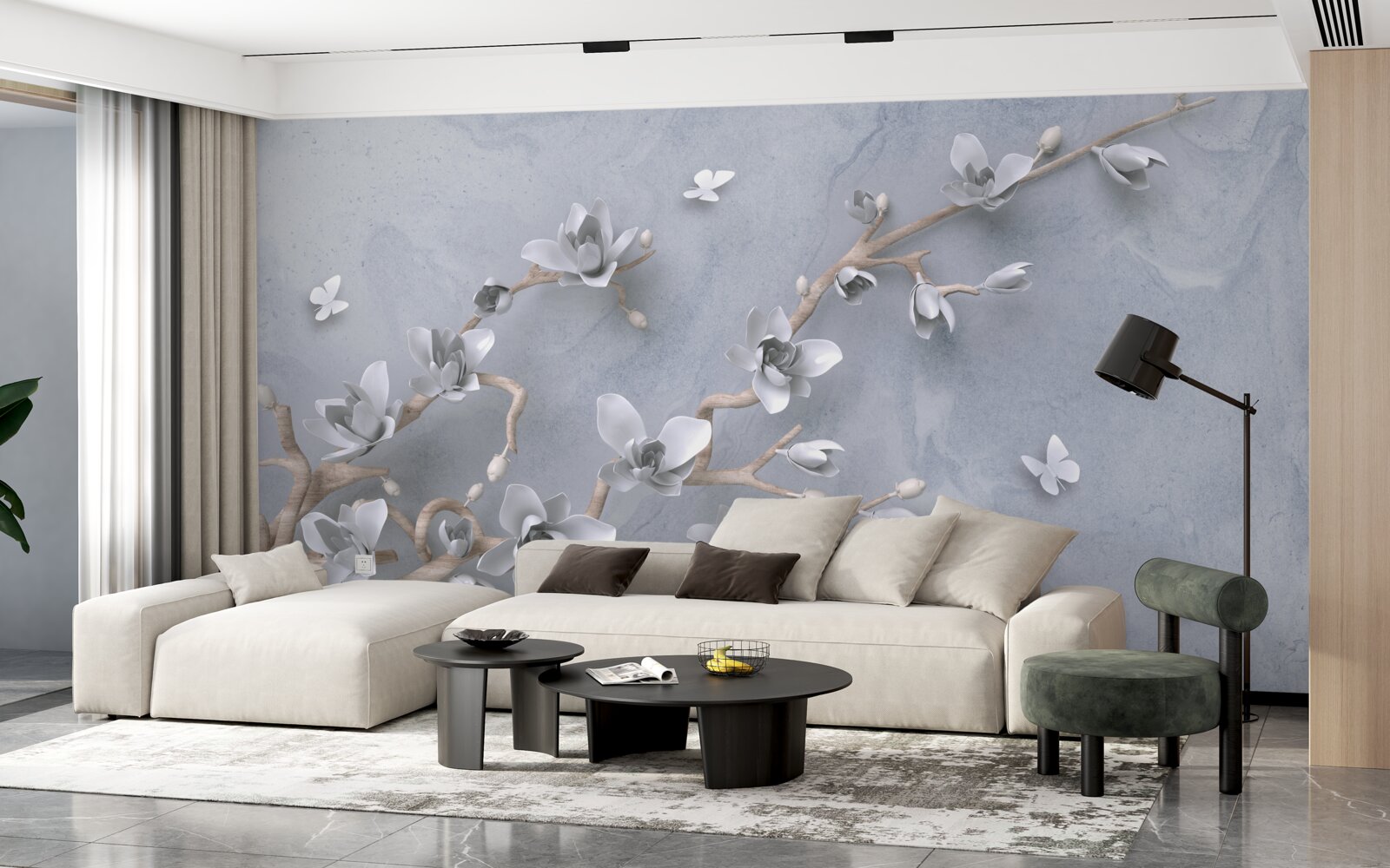 Fototapeta konárik zdobený púčikmi