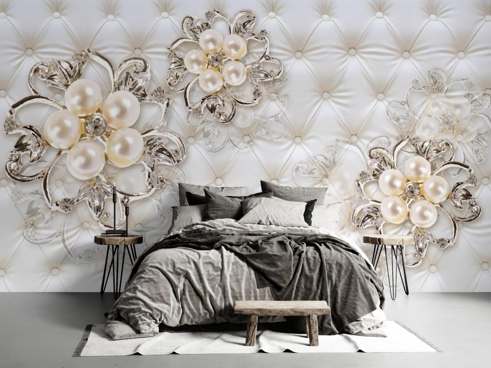 Fototapeta čalúnenie s kvetinovým vzorom