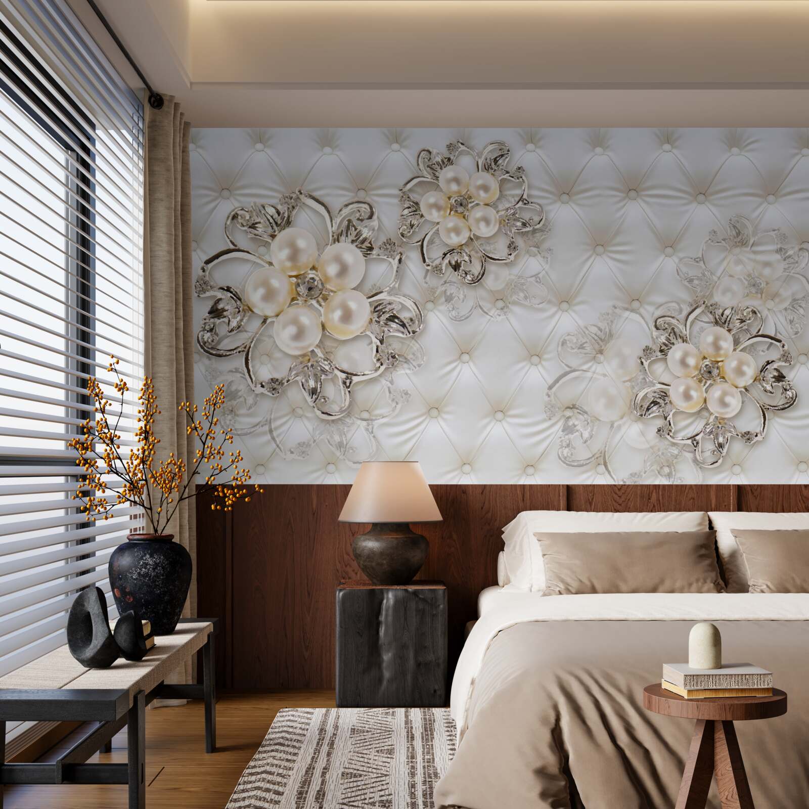 Fototapeta čalúnenie s kvetinovým vzorom