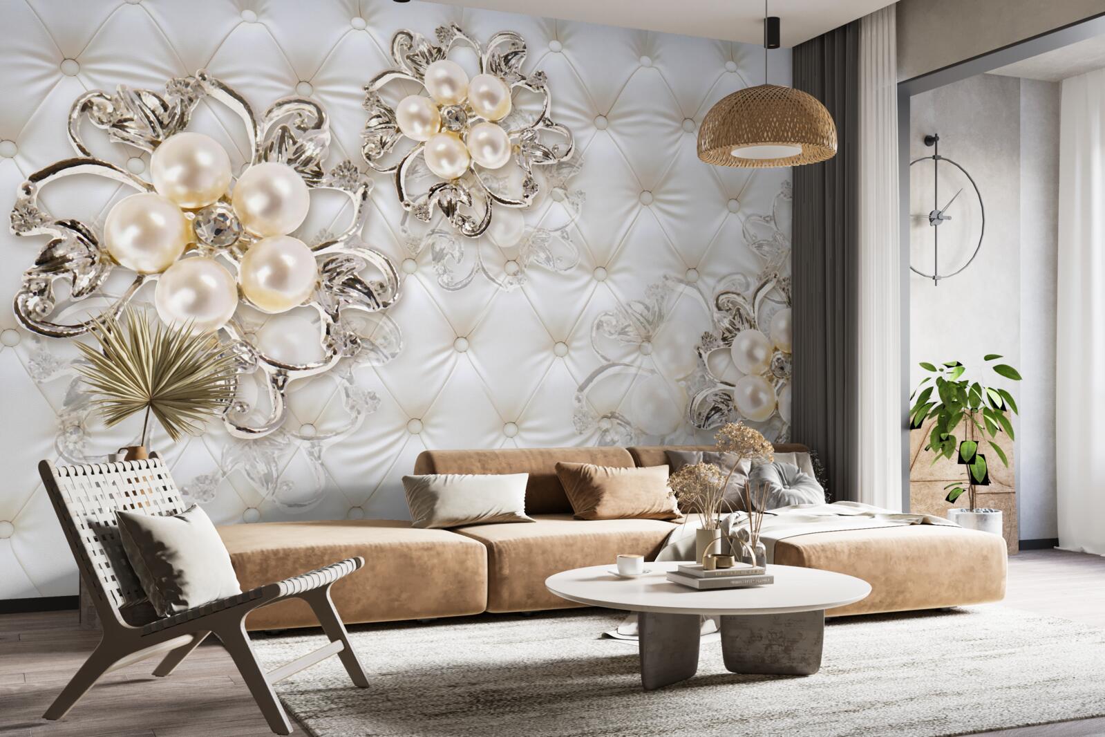 Fototapeta čalúnenie s kvetinovým vzorom