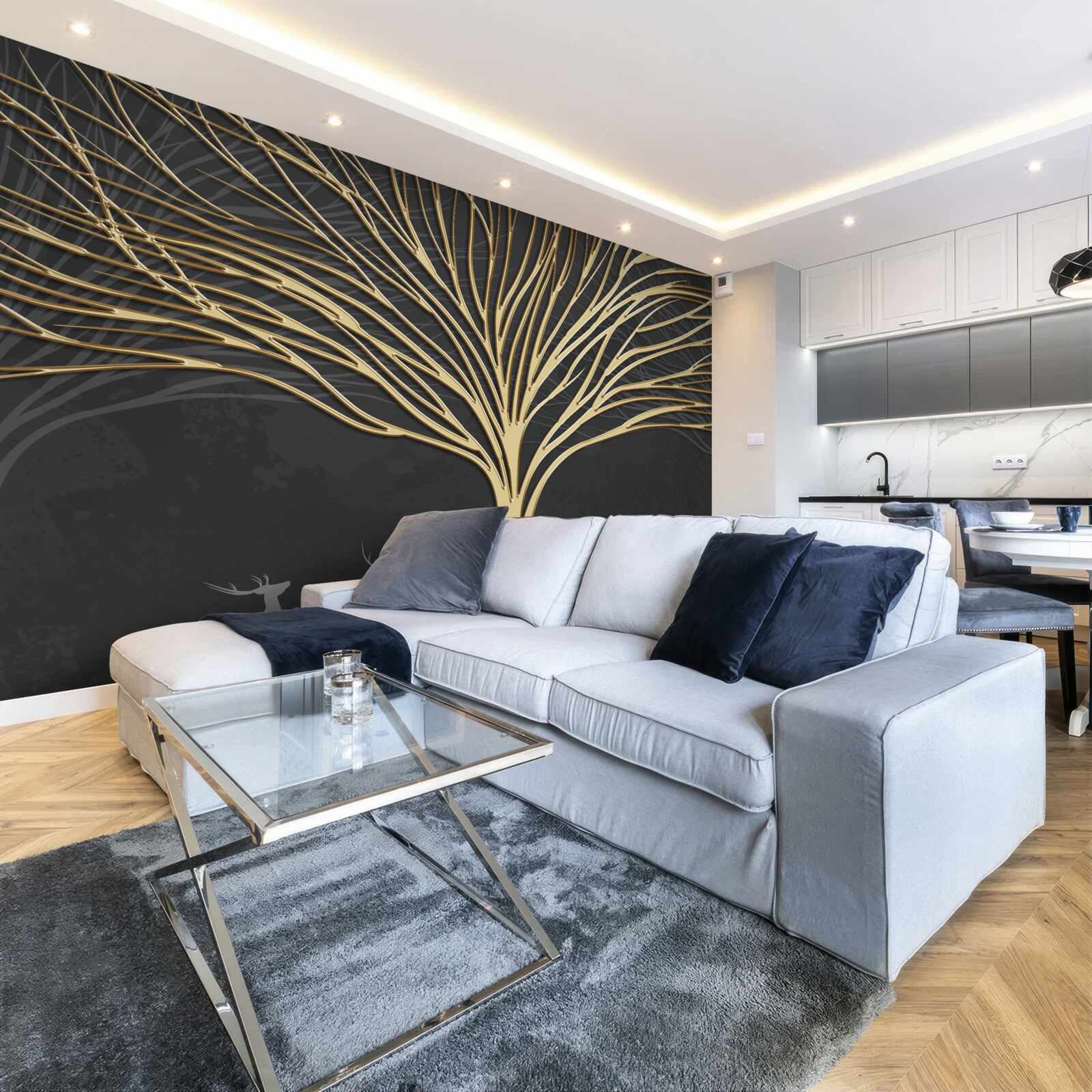 Fototapeta abstraktný strom vyrobený zo zlata