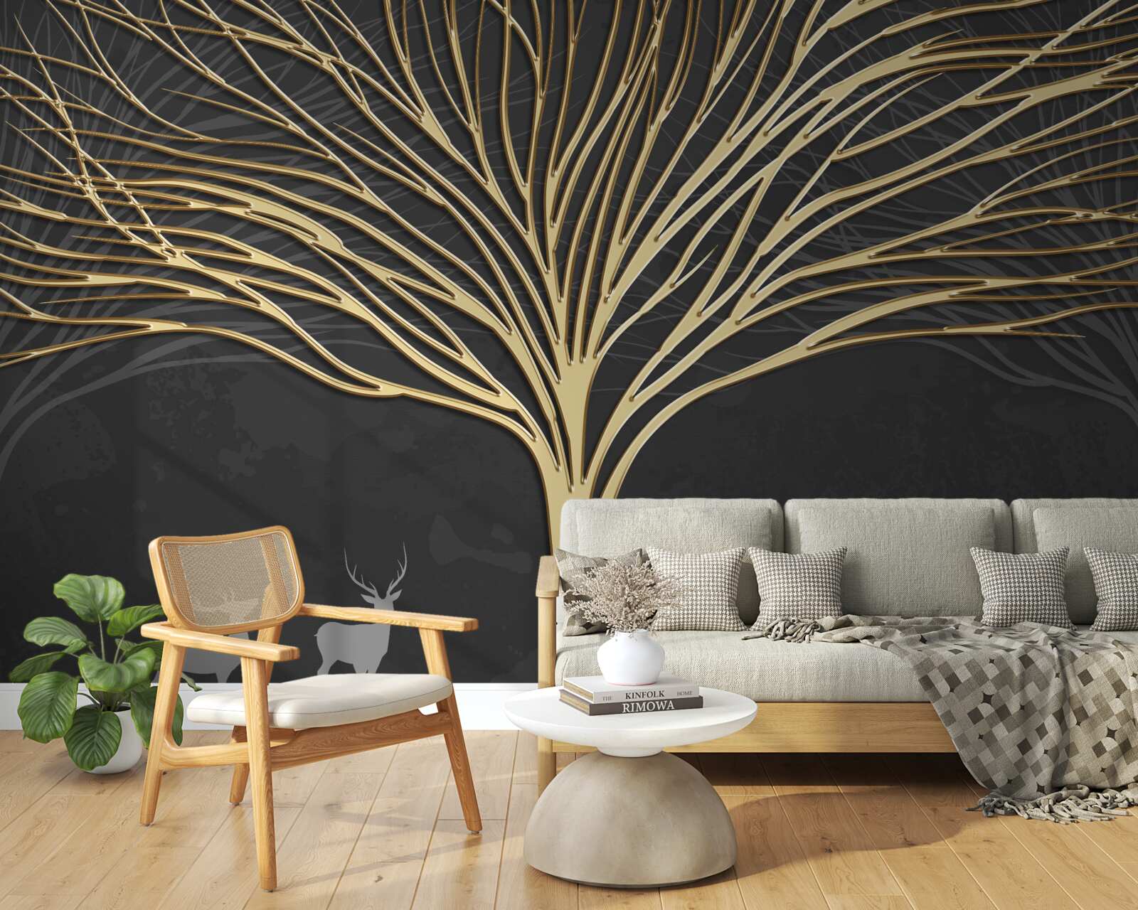 Fototapeta abstraktný strom vyrobený zo zlata