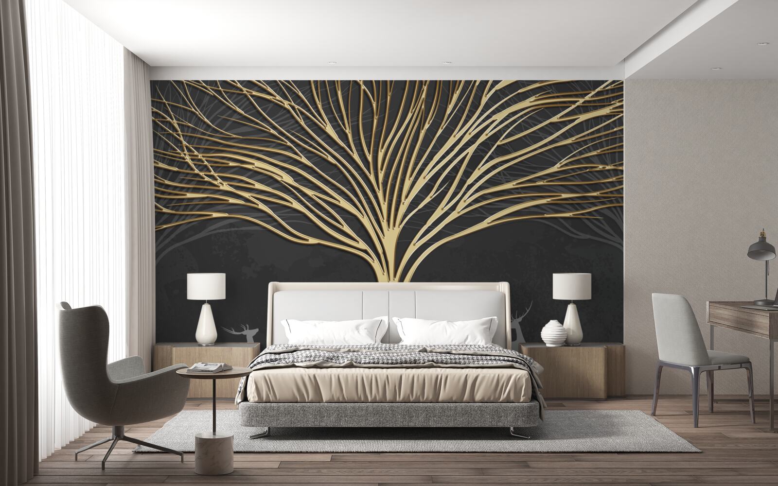 Fototapeta abstraktný strom vyrobený zo zlata