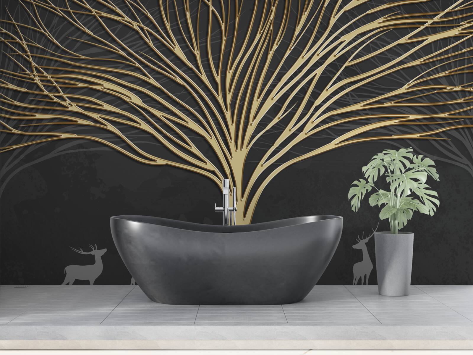 Fototapeta abstraktný strom vyrobený zo zlata