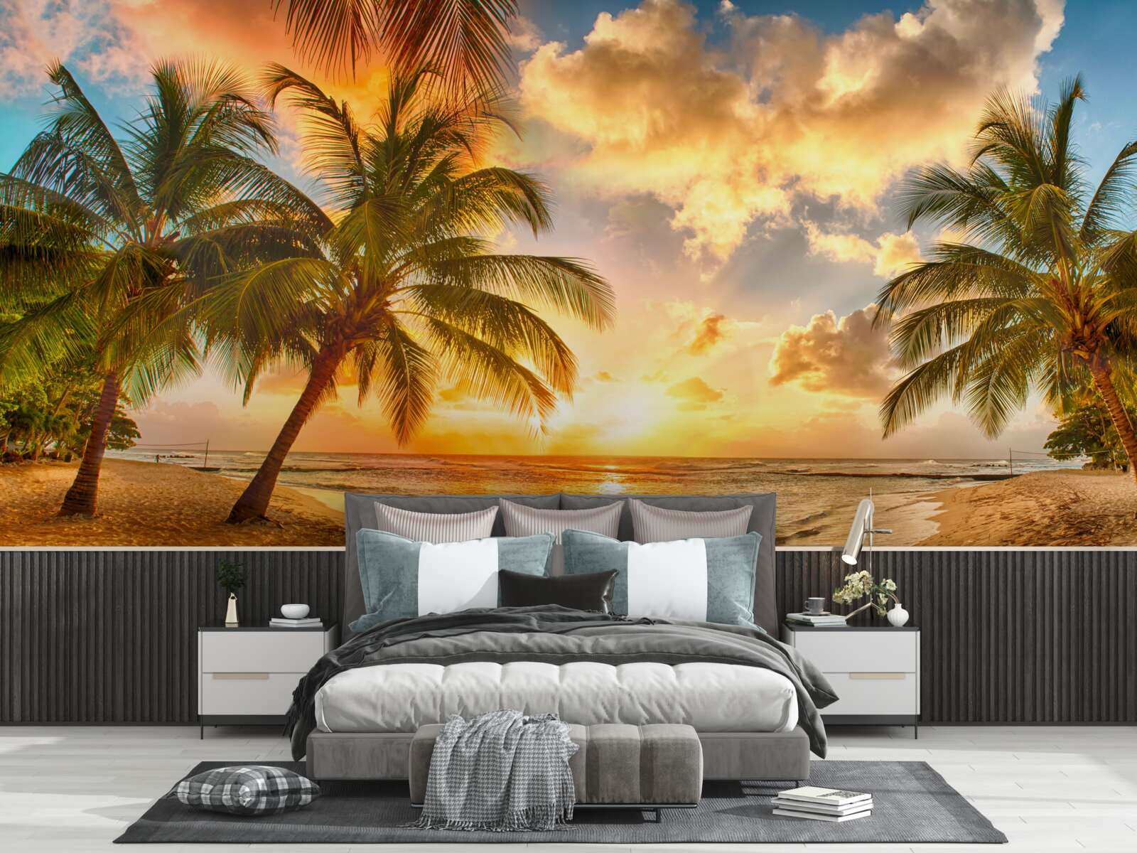 Fototapeta slnko zapadá nad oceánom