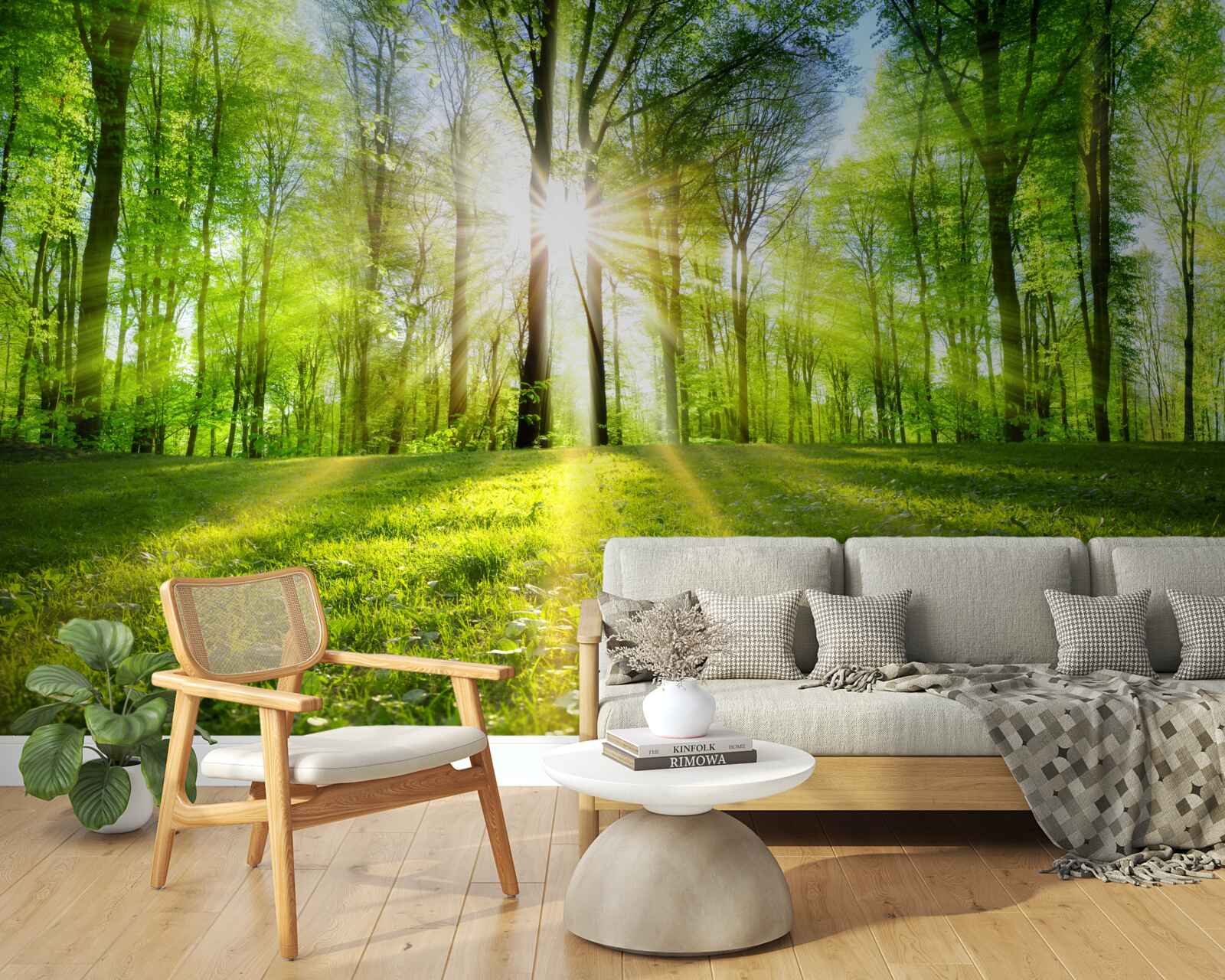 Fototapeta slnečné lúče prenikajú cez stromy