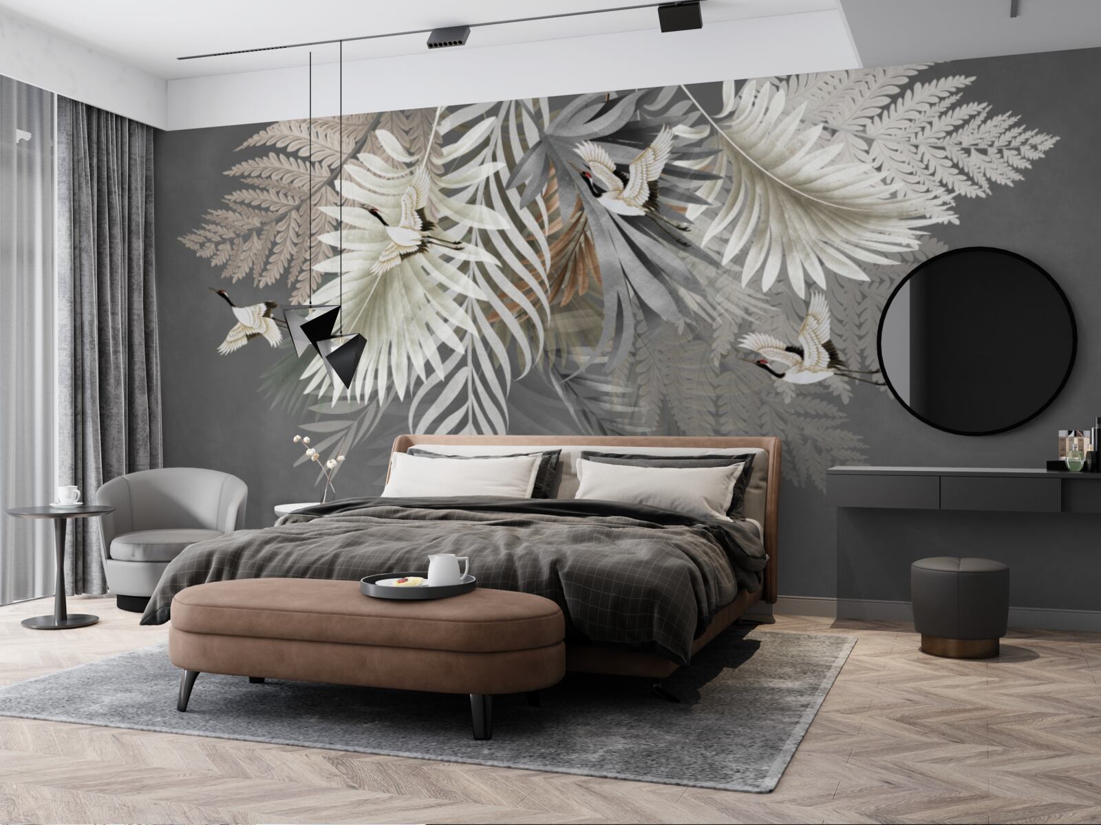 Fototapeta listy a vtáky