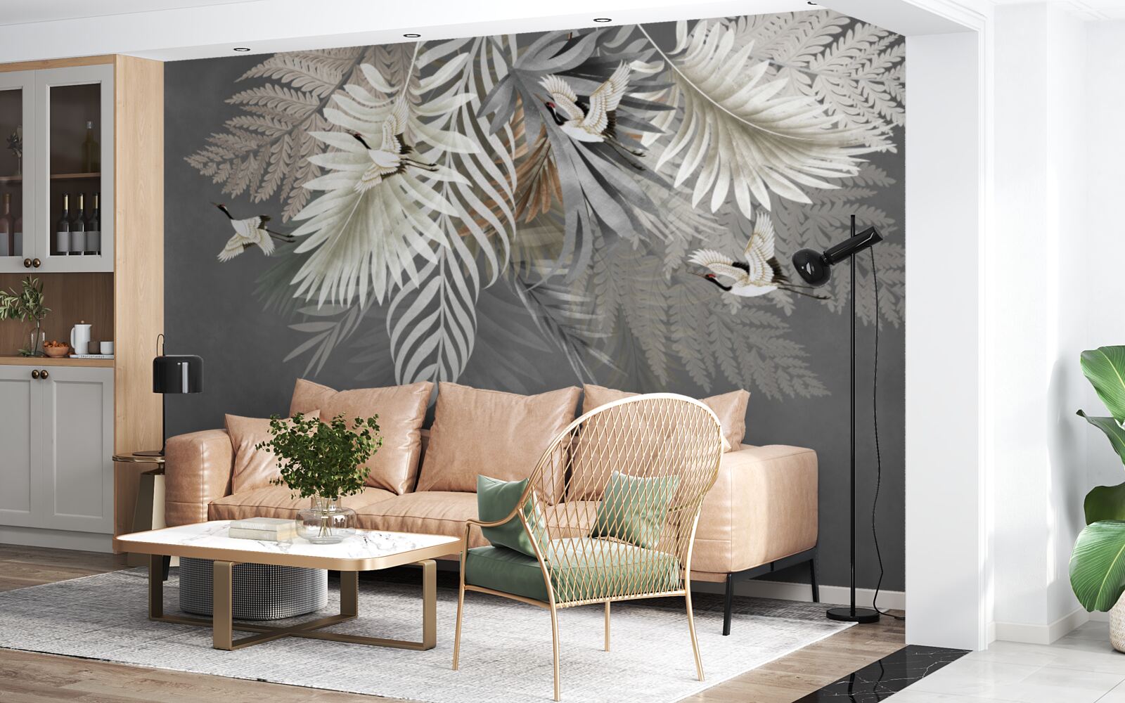 Fototapeta listy a vtáky