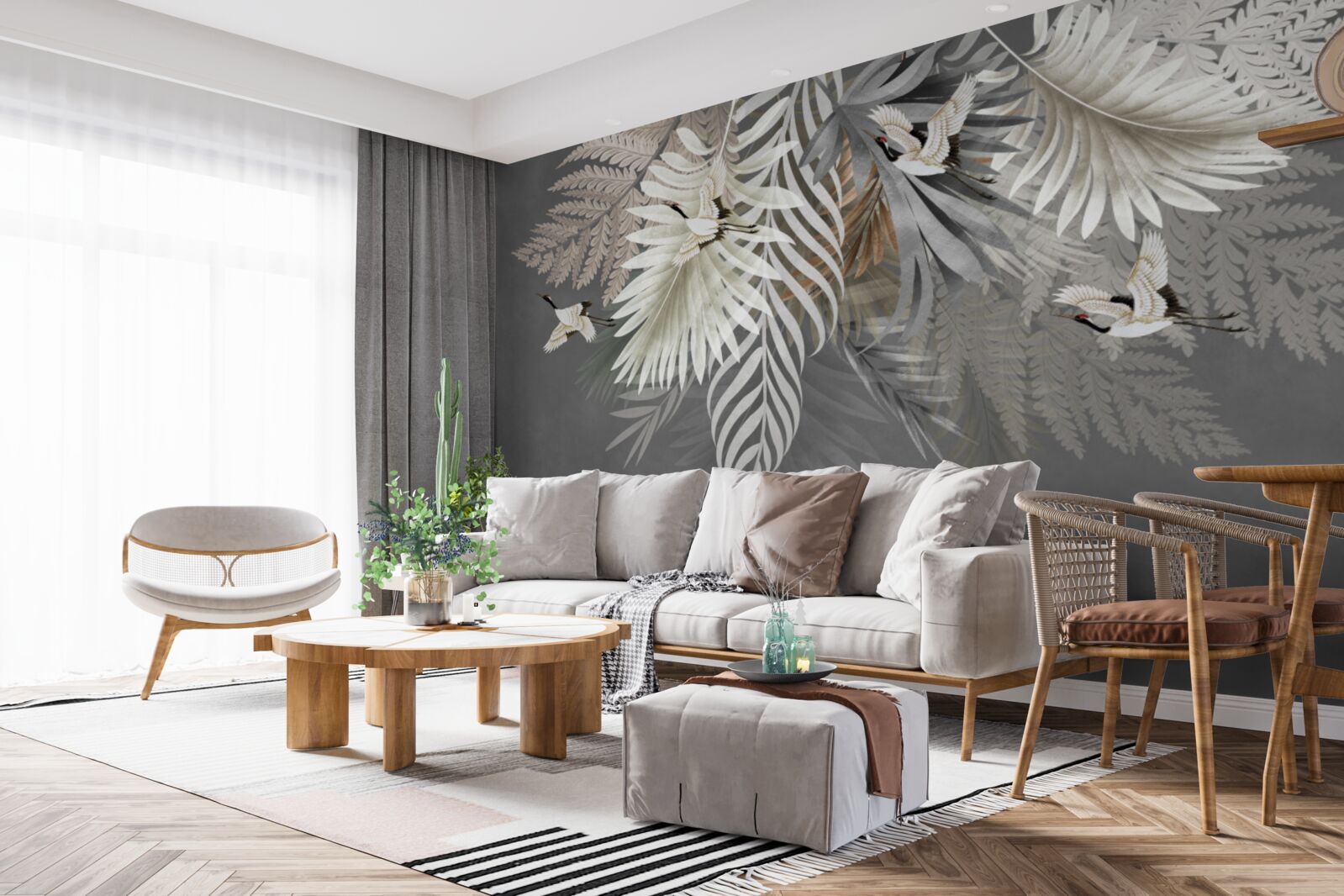 Fototapeta listy a vtáky