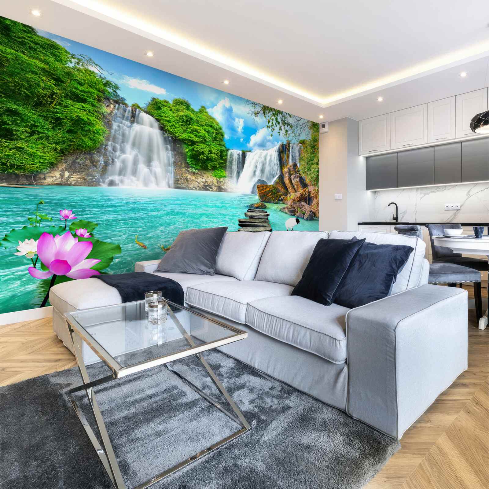 Fototapeta lesný vodopád