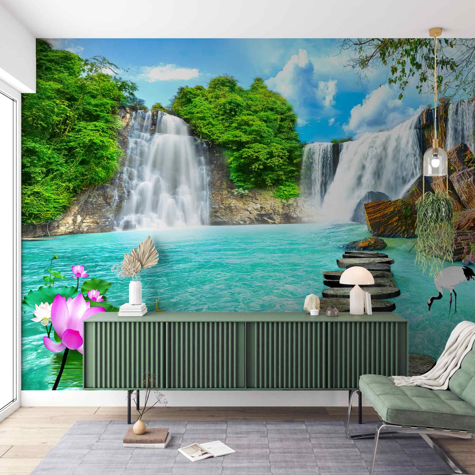 Fototapeta lesný vodopád