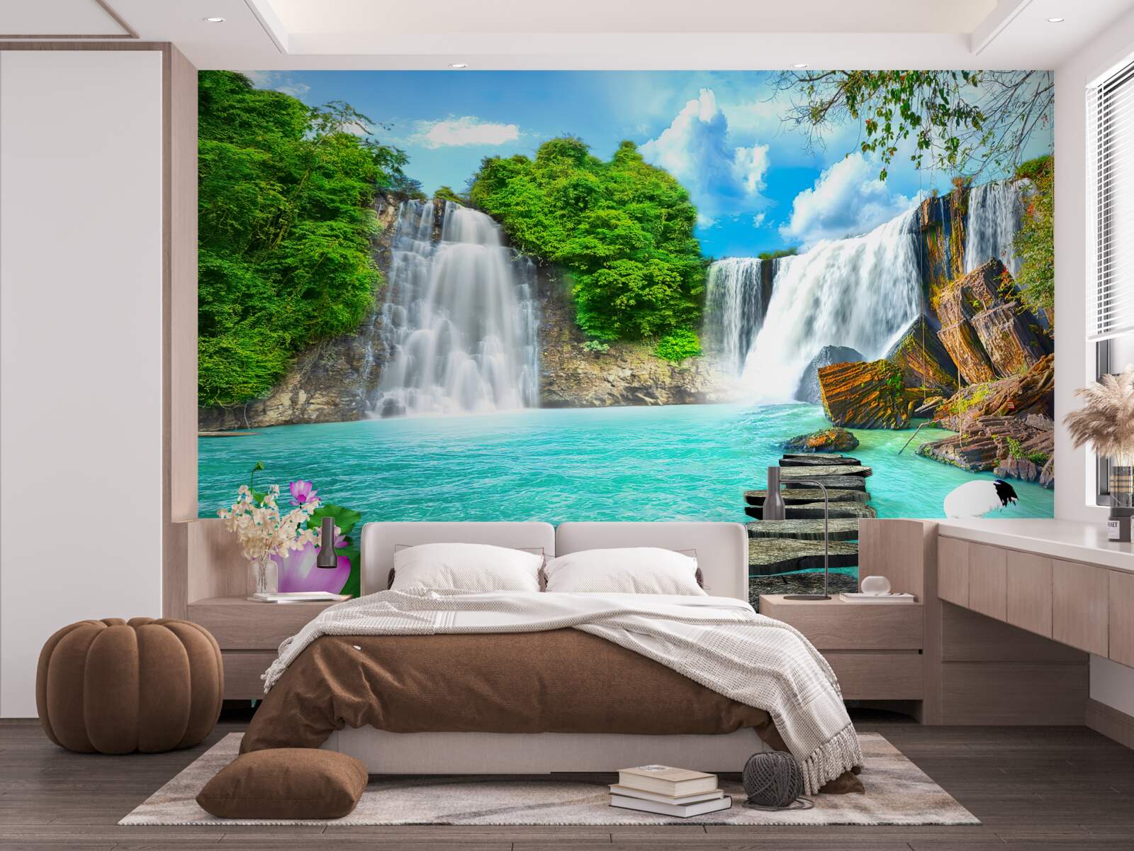 Fototapeta lesný vodopád