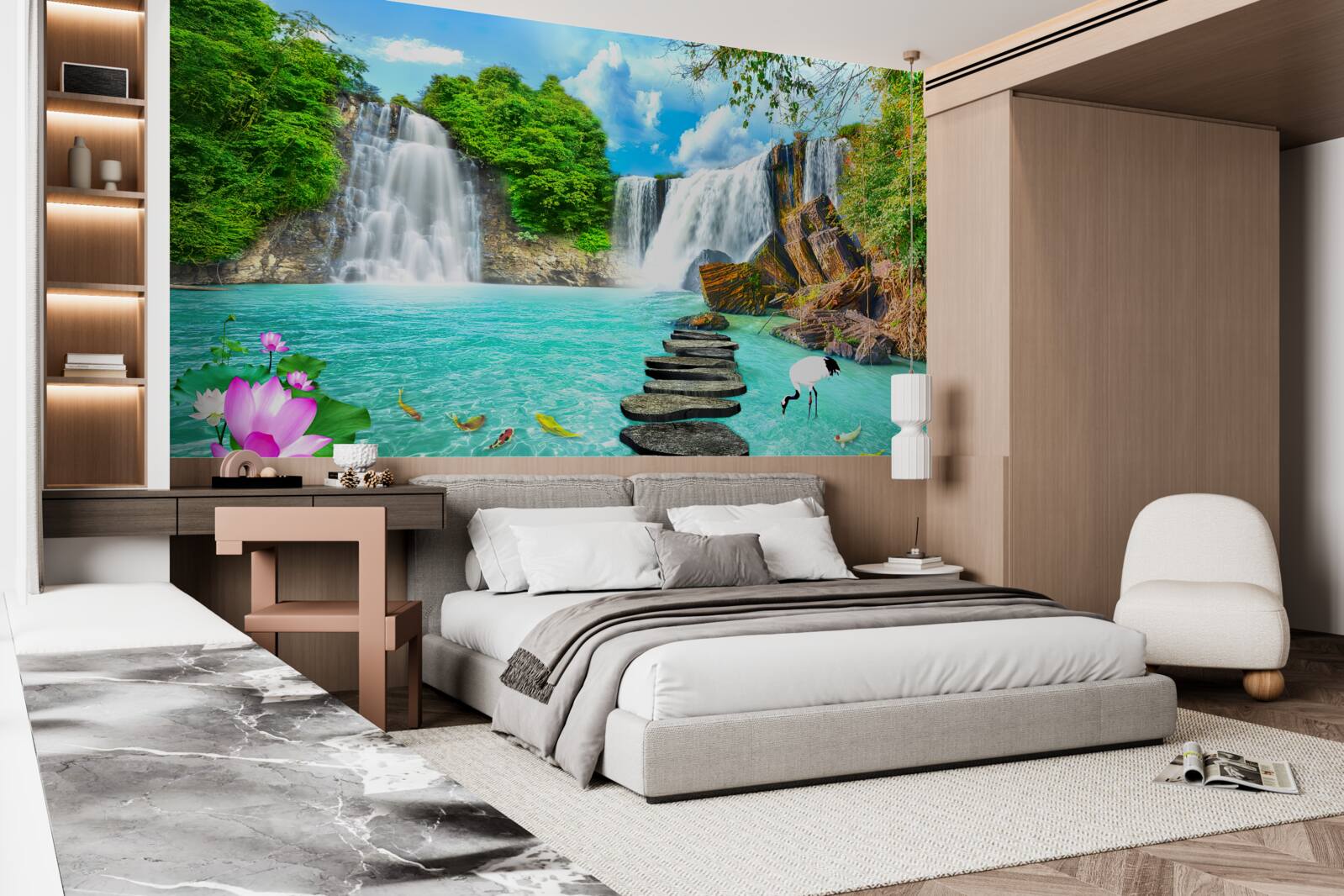 Fototapeta lesný vodopád