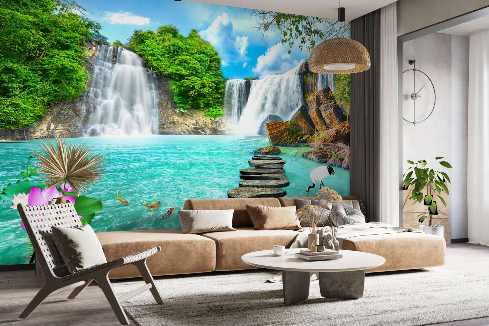 Fototapeta lesný vodopád